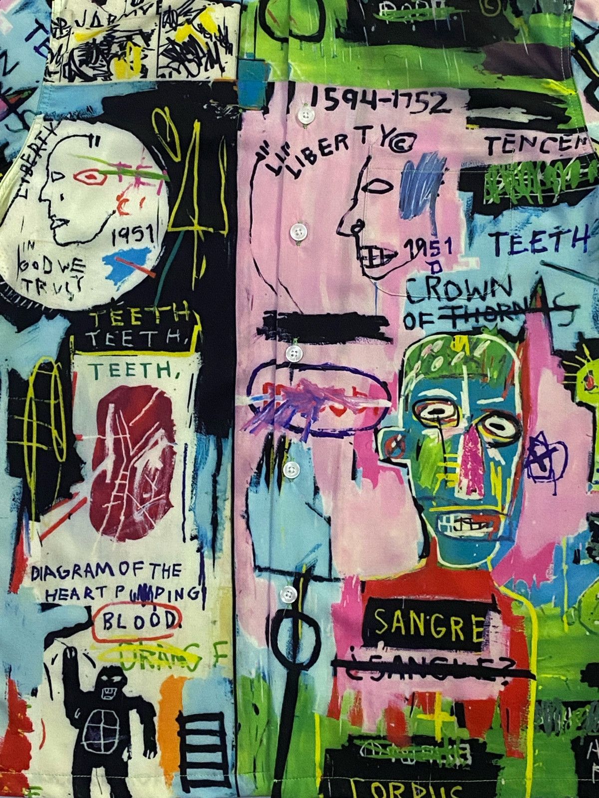 Jean-Michel Basquiat × Wacko Maria Wacko Maria The Art Of Jean Michel Basquiat Full Print Shirt Size US M / EU 48-50 / 2 - 12 Thumbnail