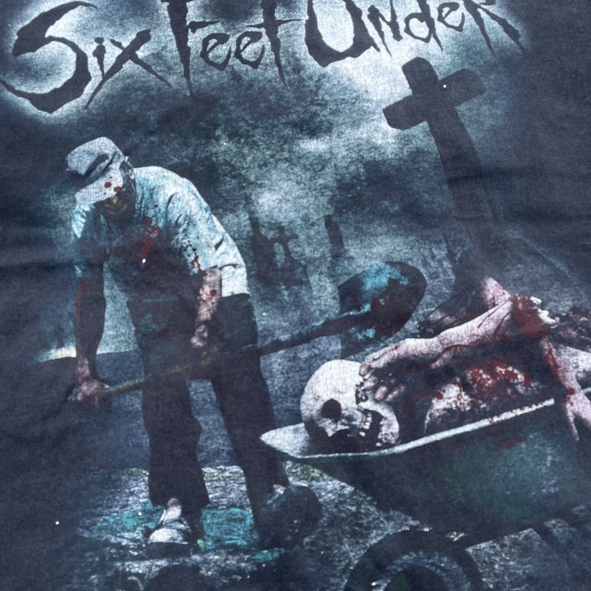 Vintage Vintage 90s Six Feet Under Graphic Tee Faded Black Indie L Size US L / EU 52-54 / 3 - 5 Thumbnail
