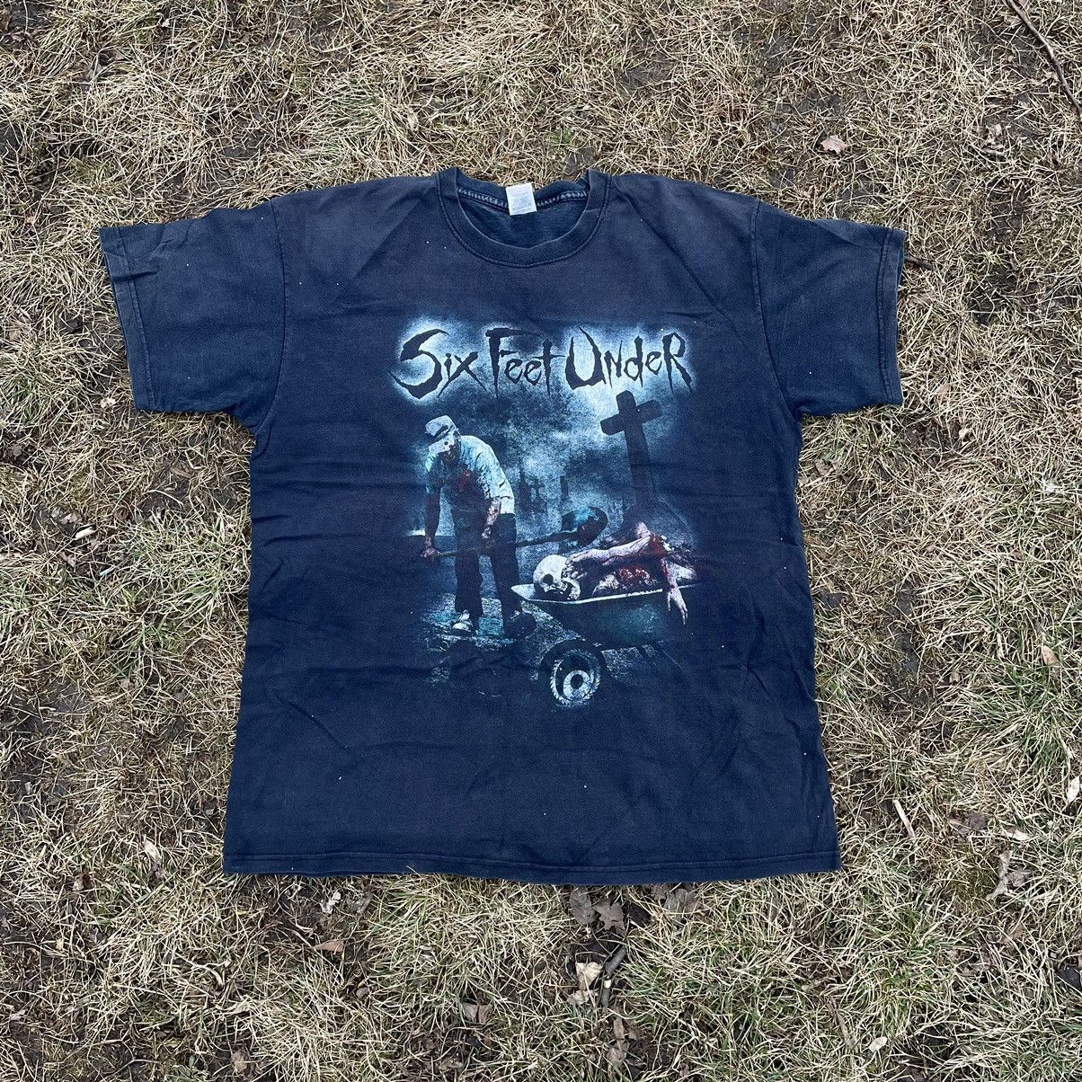 Vintage Vintage 90s Six Feet Under Graphic Tee Faded Black Indie L Size US L / EU 52-54 / 3 - 1 Thumbnail