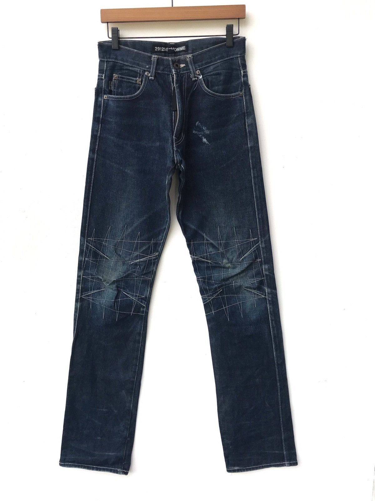 5351 POUR LES HOMMES JAPANESE BRAND 291295 HOMME DESIGN DENIM DISTRESS ART RARE Size US 30 / EU 46 - 1 Thumbnail