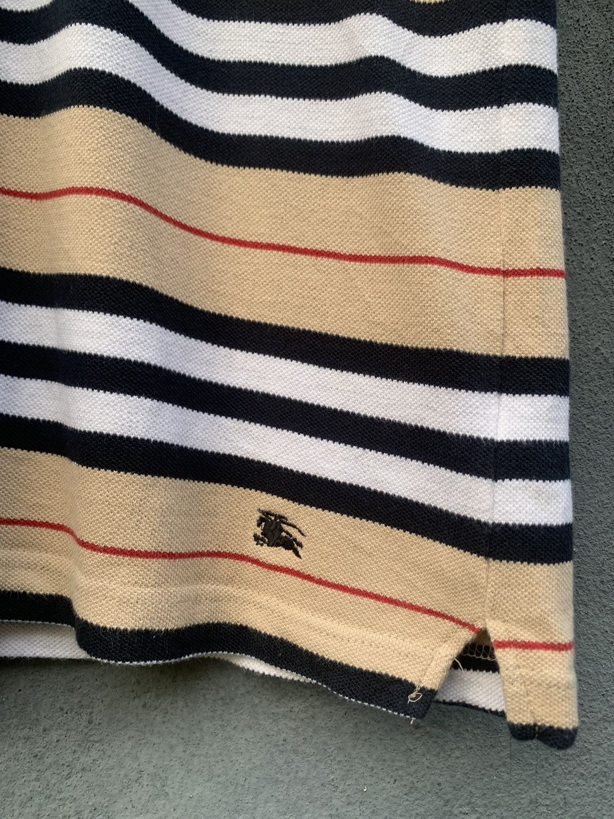 Burberry 🔥Burberry London Nova Check Striped Polo Size US XL / EU 56 / 4 - 12 Thumbnail