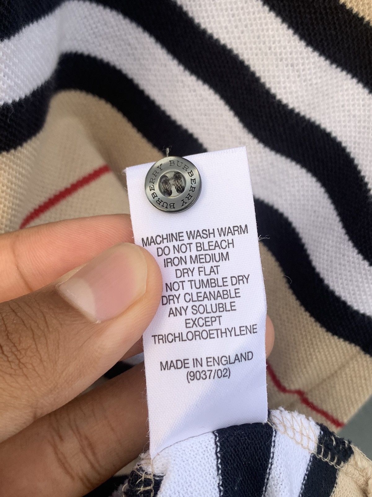 Burberry 🔥Burberry London Nova Check Striped Polo Size US XL / EU 56 / 4 - 14 Thumbnail