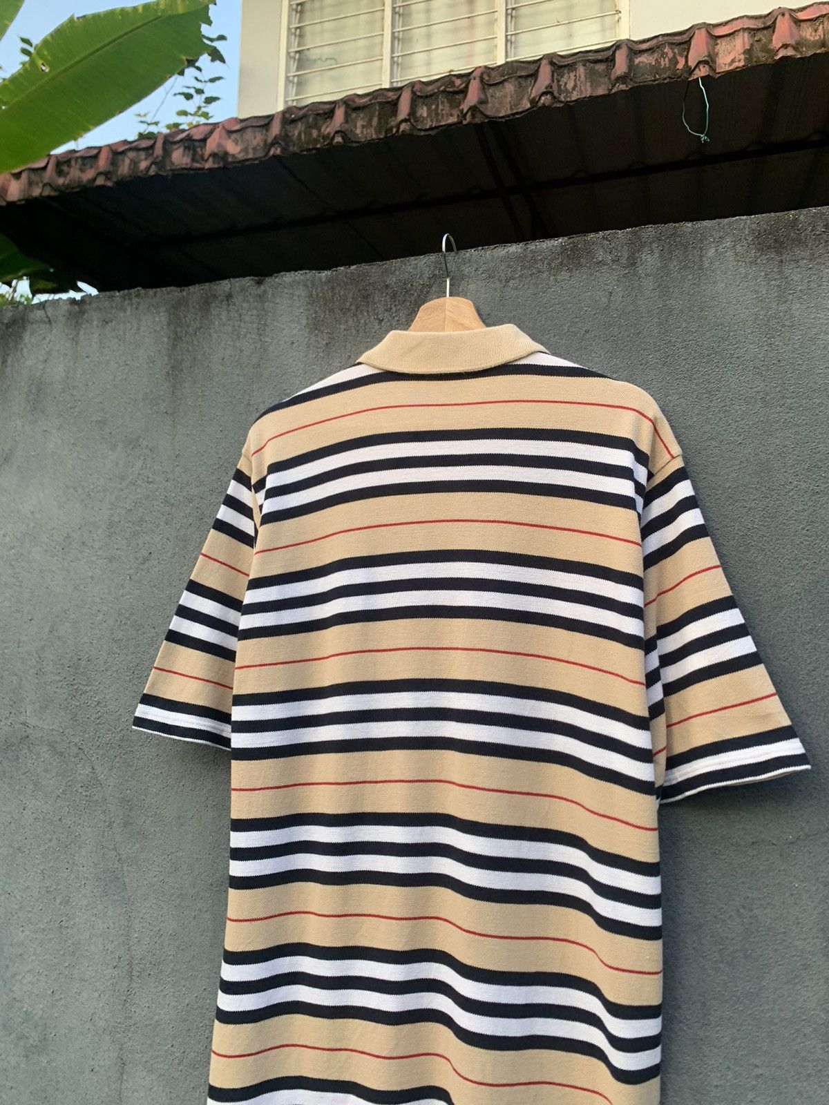 Burberry 🔥Burberry London Nova Check Striped Polo Size US XL / EU 56 / 4 - 10 Thumbnail