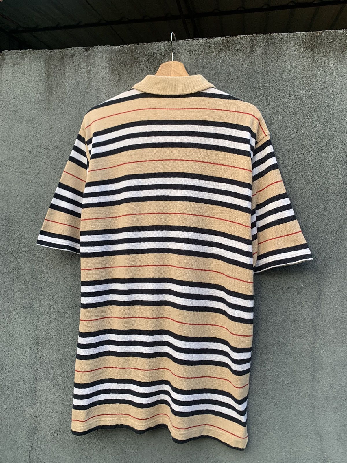 Burberry 🔥Burberry London Nova Check Striped Polo Size US XL / EU 56 / 4 - 8 Thumbnail