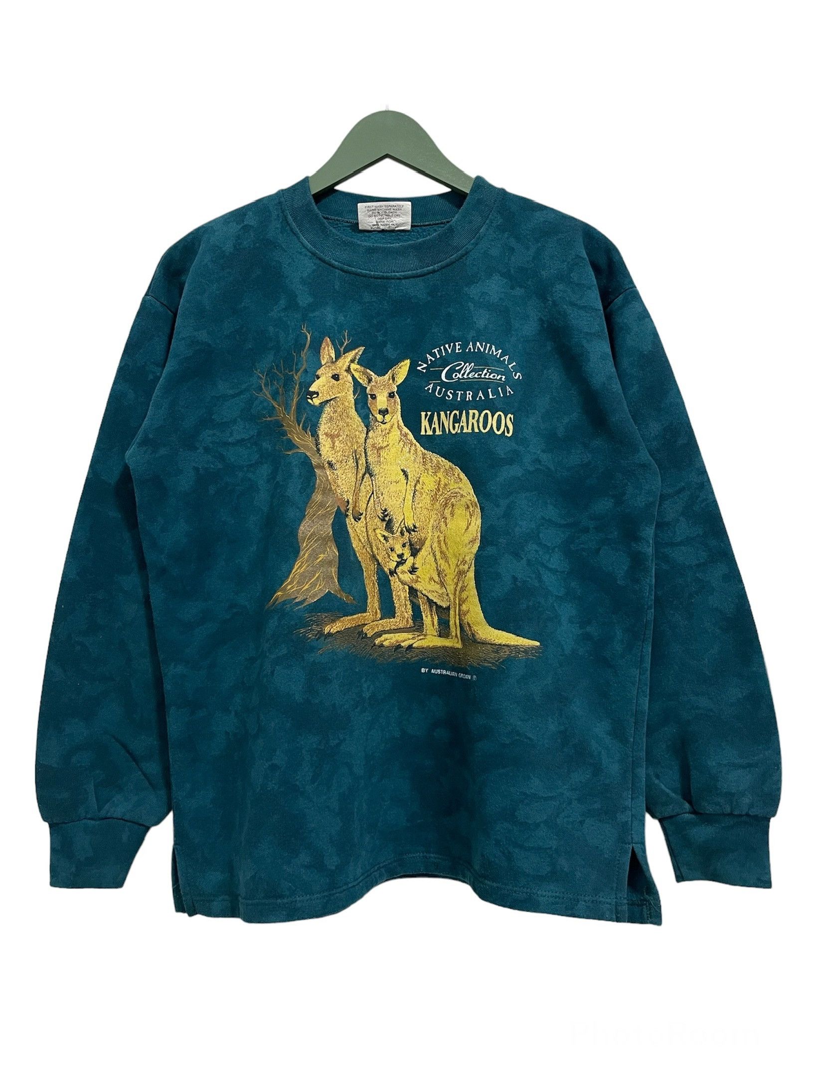 Man Made In Australia × Vintage Native Animals Australia Kangaroos Big Logo Asid Wash Size US S / EU 44-46 / 1 - 1 Thumbnail