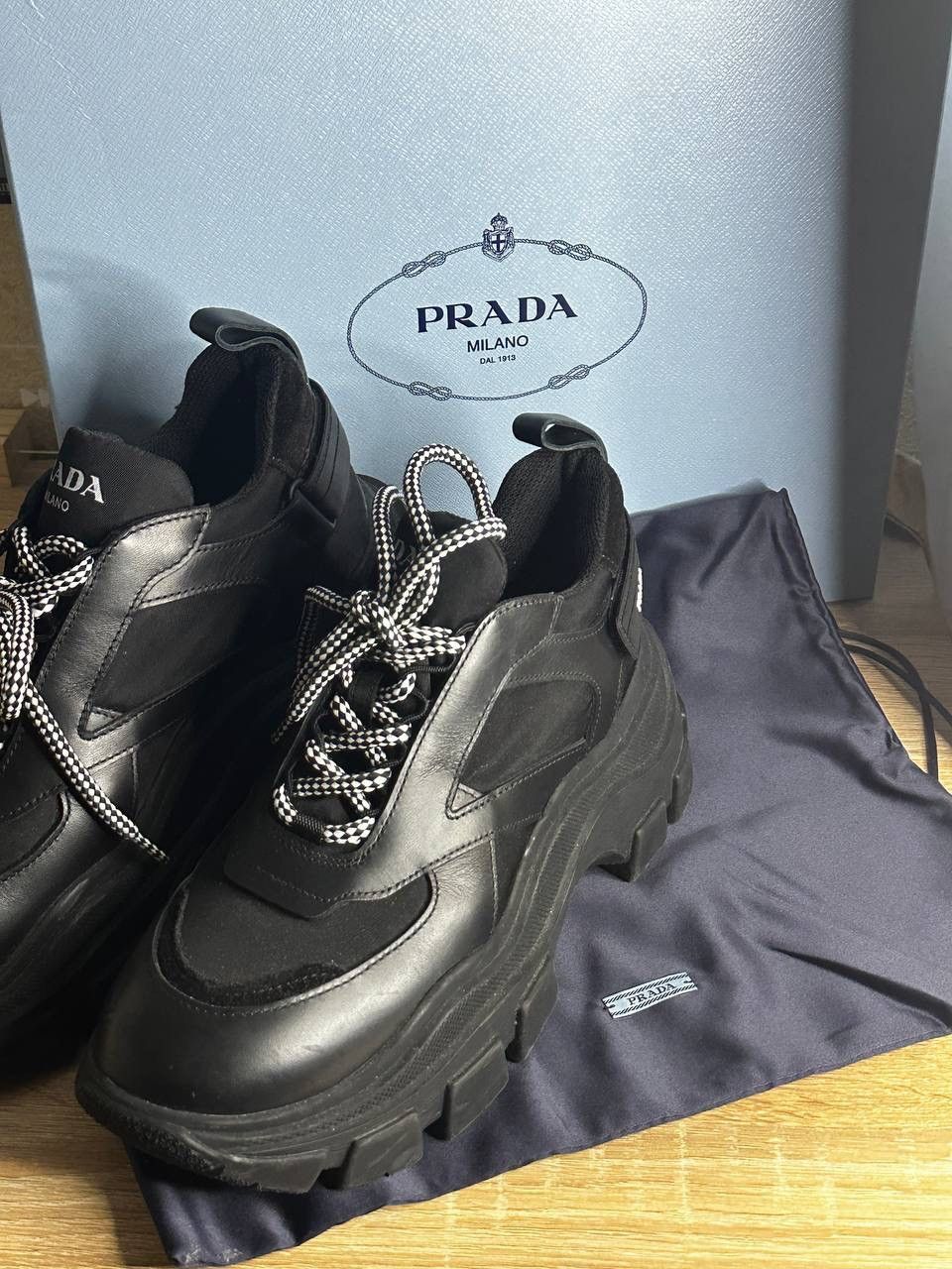 PRADA Cloudbust Thunder leather high trainers🔥