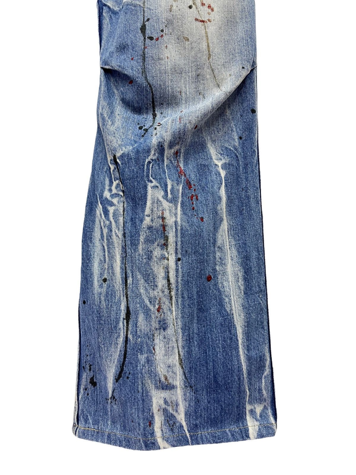 Japanese Brand FYE🔥ROOT 3 Punk Grunge Whiskers Splash Flare Denim Size US 32 / EU 48 - 6 Thumbnail