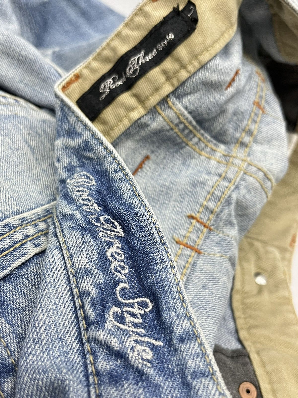 Japanese Brand FYE🔥ROOT 3 Punk Grunge Whiskers Splash Flare Denim Size US 32 / EU 48 - 17 Thumbnail