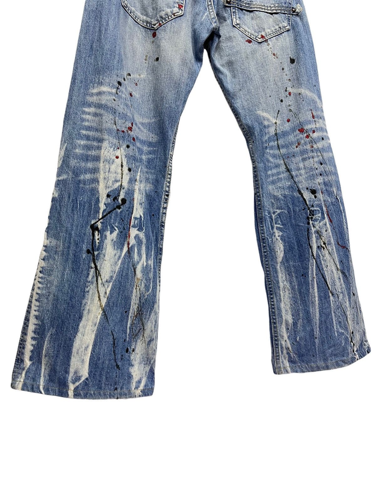 Japanese Brand FYE🔥ROOT 3 Punk Grunge Whiskers Splash Flare Denim Size US 32 / EU 48 - 14 Thumbnail