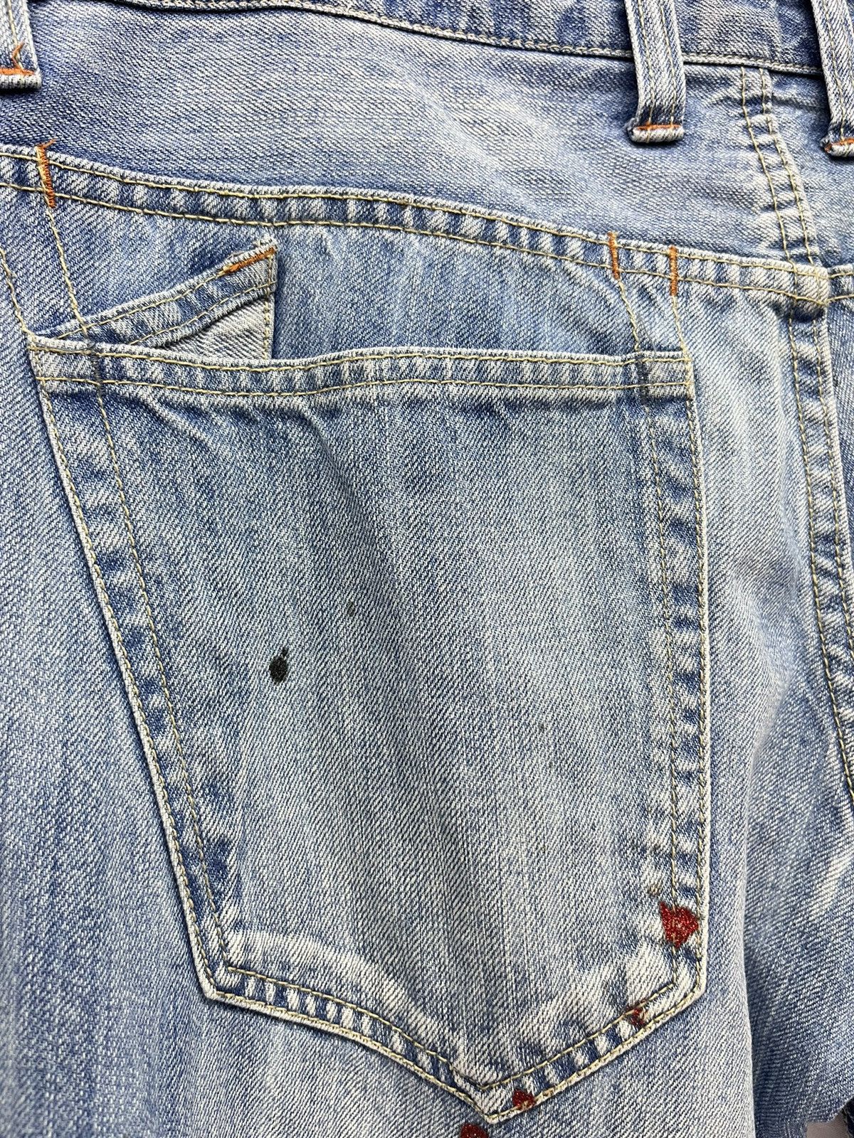Japanese Brand FYE🔥ROOT 3 Punk Grunge Whiskers Splash Flare Denim Size US 32 / EU 48 - 16 Thumbnail