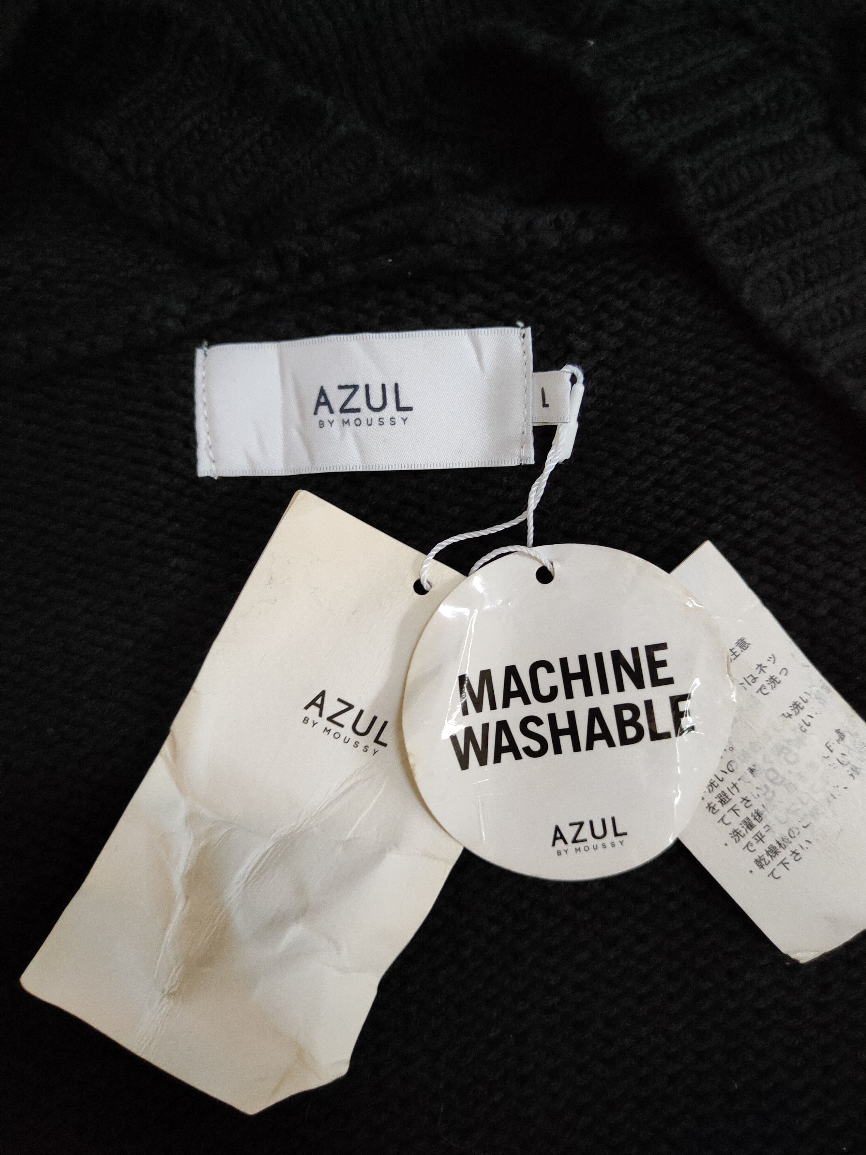 Homespun Knitwear Azul by Moussy Black Knitwear Cardigan #187B Size L / US 10 / IT 46 - 11 Thumbnail
