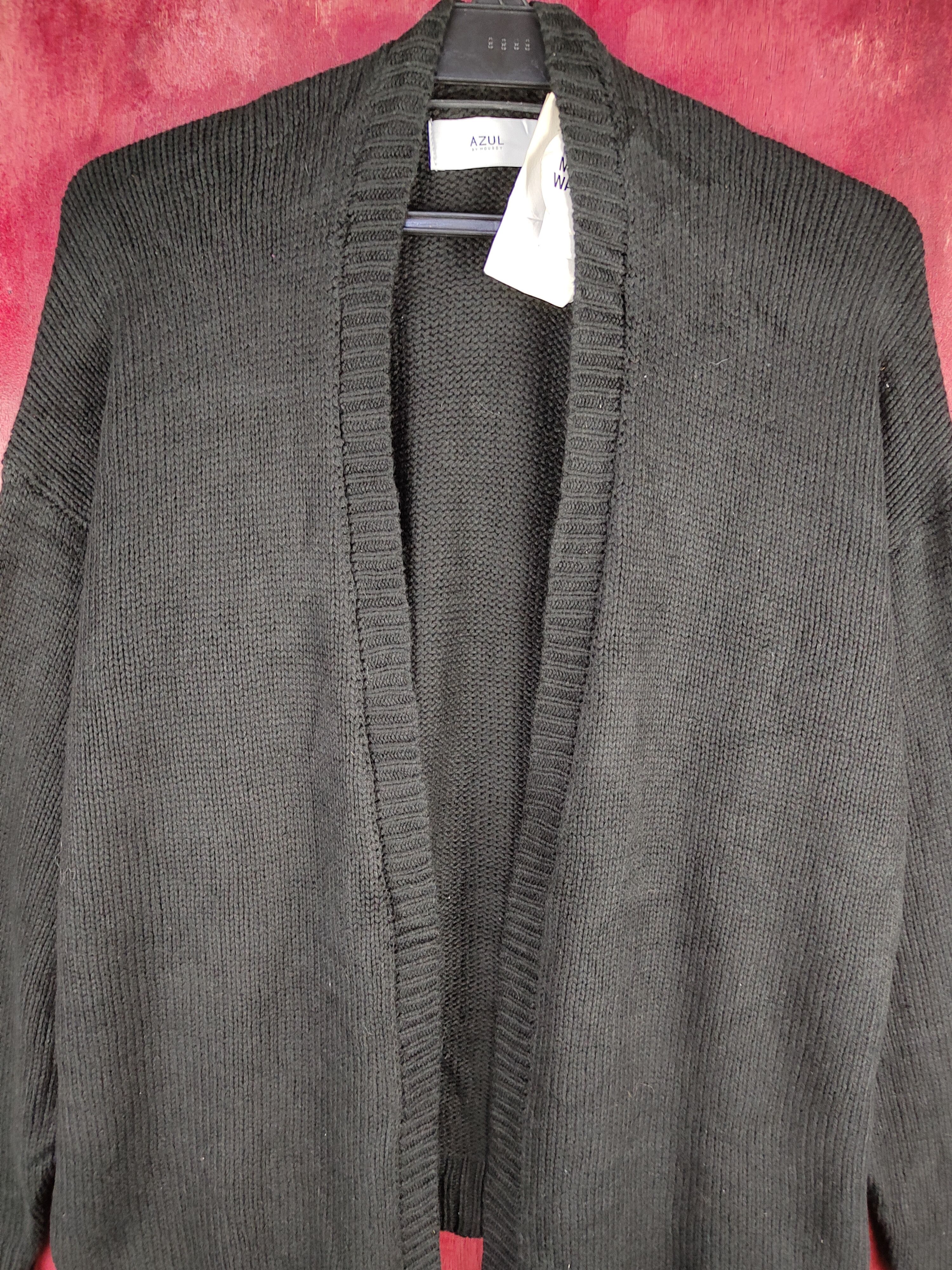 Homespun Knitwear Azul by Moussy Black Knitwear Cardigan #187B Size L / US 10 / IT 46 - 2 Thumbnail