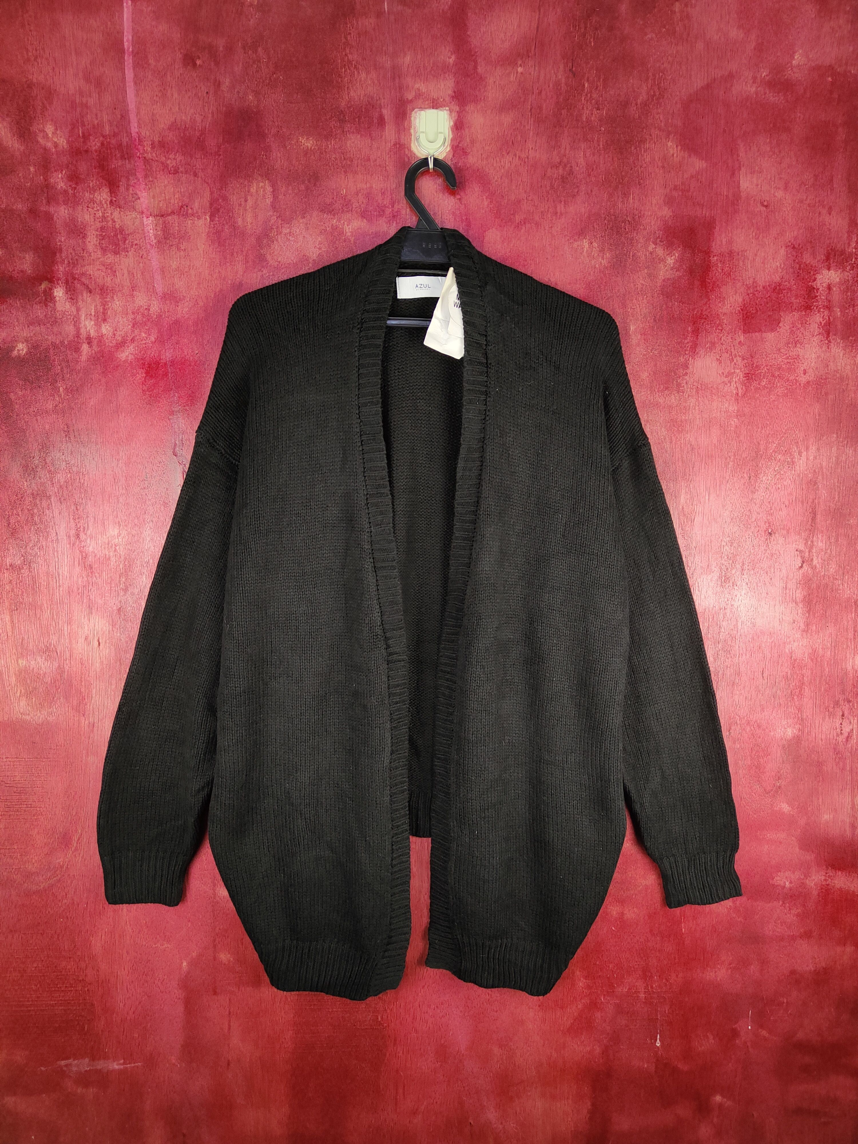 Homespun Knitwear Azul by Moussy Black Knitwear Cardigan #187B Size L / US 10 / IT 46 - 1 Thumbnail