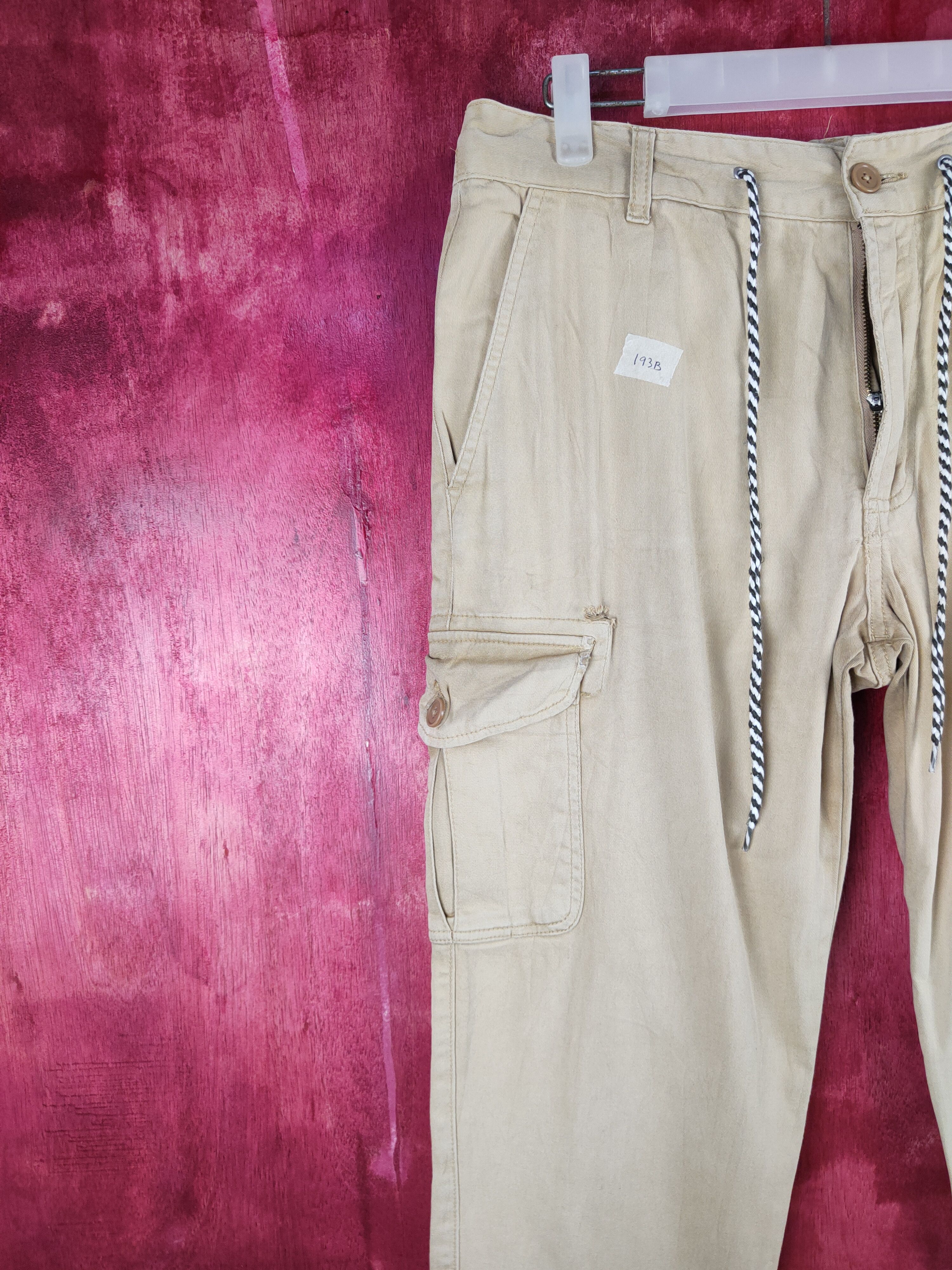Vintage Japanese Brand Cream Multi Pocket Tactical Cargo Pants #193B Size US 30 / EU 46 - 3 Thumbnail