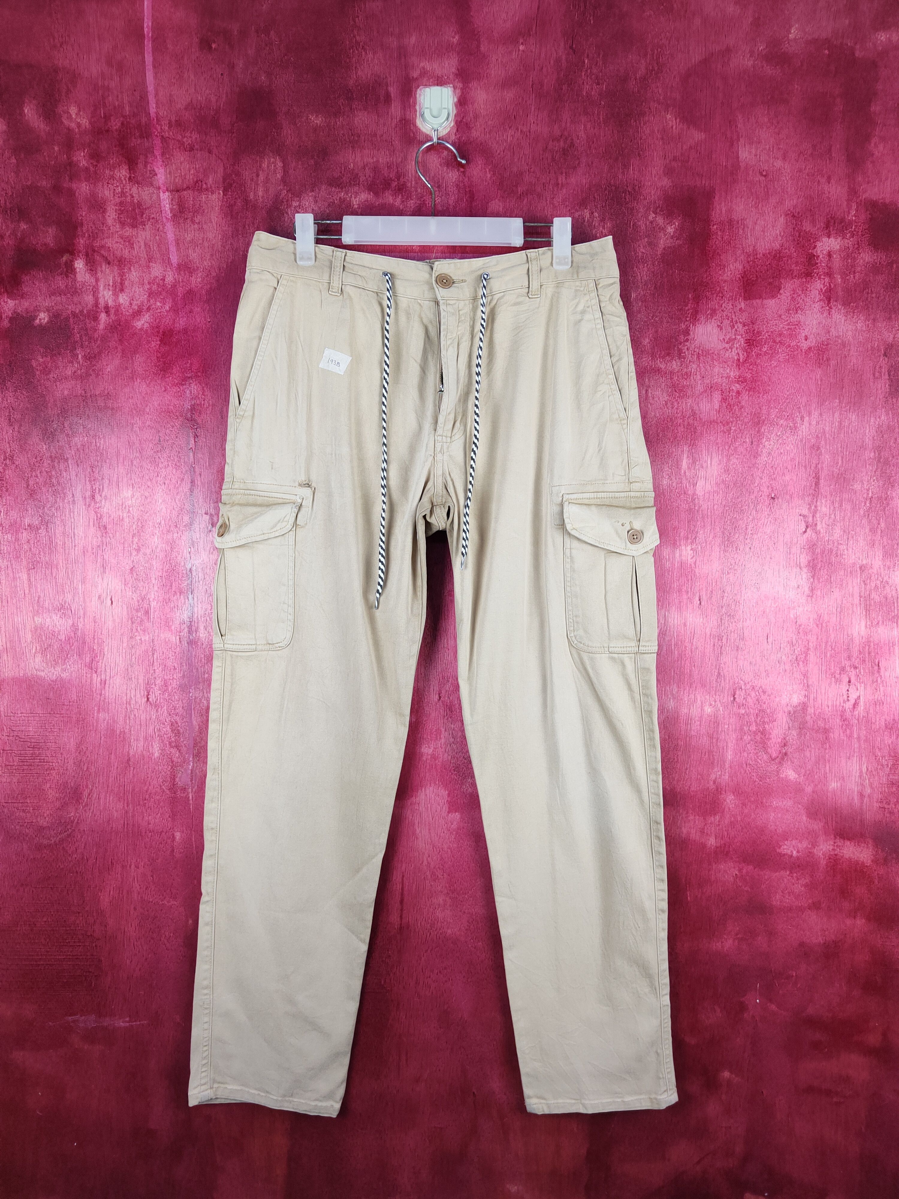 Vintage Japanese Brand Cream Multi Pocket Tactical Cargo Pants #193B Size US 30 / EU 46 - 1 Thumbnail