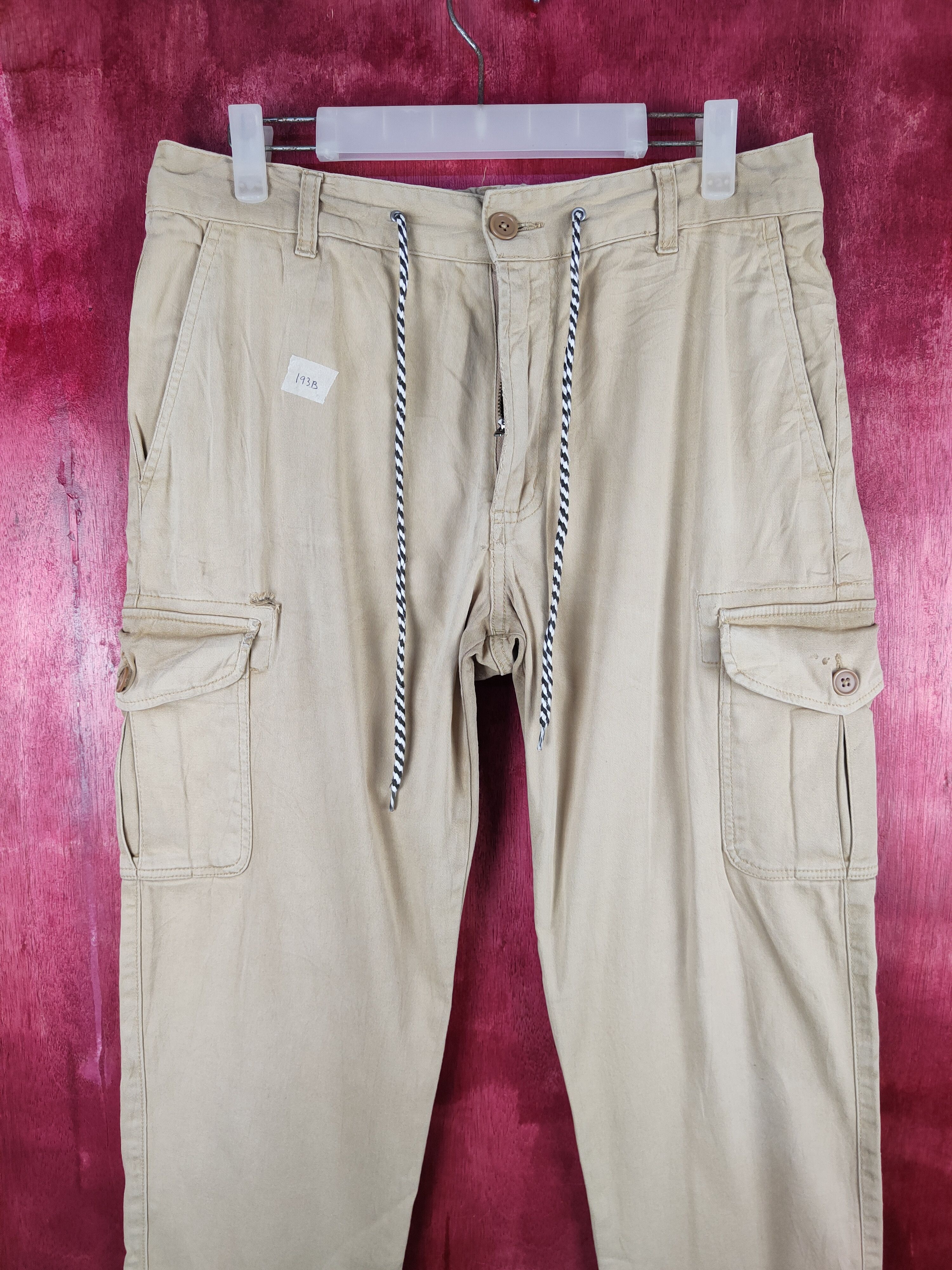 Vintage Japanese Brand Cream Multi Pocket Tactical Cargo Pants #193B Size US 30 / EU 46 - 2 Thumbnail