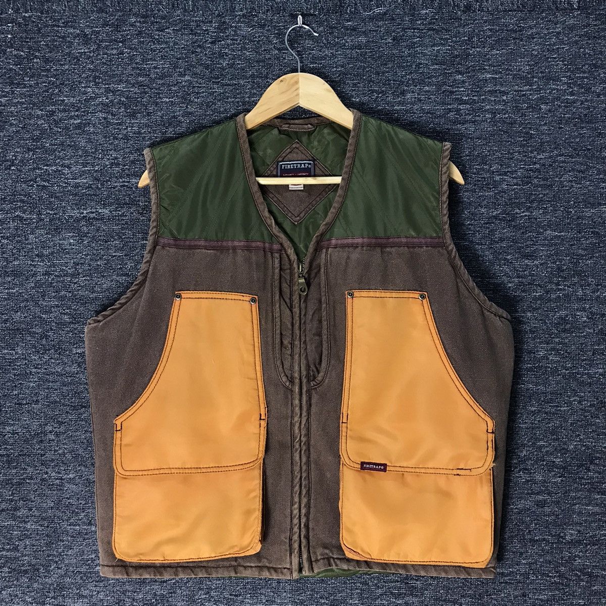 Firetrap Vintage 90s Firetrap Utility Multicolour Rugged Vest Size US S / EU 44-46 / 1 - 1 Thumbnail