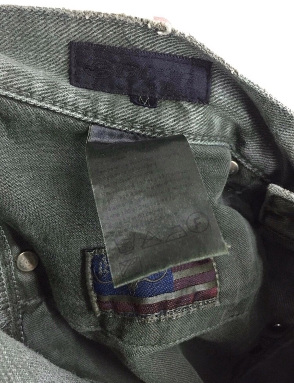 Designer × Vintage Vintage Bobson Recontruced Patchwork Olive Green Slim Jeans Size US 32 / EU 48 - 8 Thumbnail