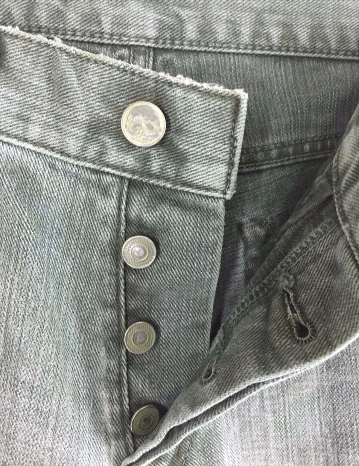 Designer × Vintage Vintage Bobson Recontruced Patchwork Olive Green Slim Jeans Size US 32 / EU 48 - 3 Thumbnail