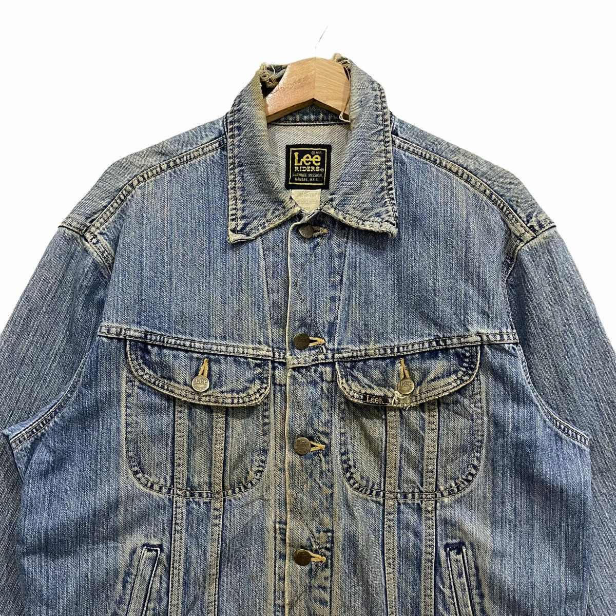 Lee × Vintage Rare Vtg 80s LEE Riders Distressed Denim Trucker Jacket Size US L / EU 52-54 / 3 - 3 Thumbnail