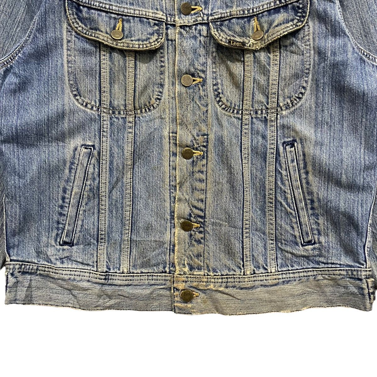 Lee × Vintage Rare Vtg 80s LEE Riders Distressed Denim Trucker Jacket Size US L / EU 52-54 / 3 - 4 Thumbnail