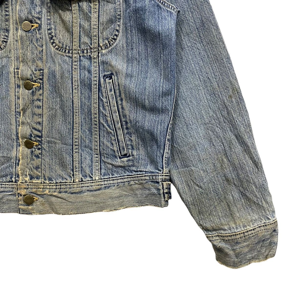 Lee × Vintage Rare Vtg 80s LEE Riders Distressed Denim Trucker Jacket Size US L / EU 52-54 / 3 - 5 Thumbnail