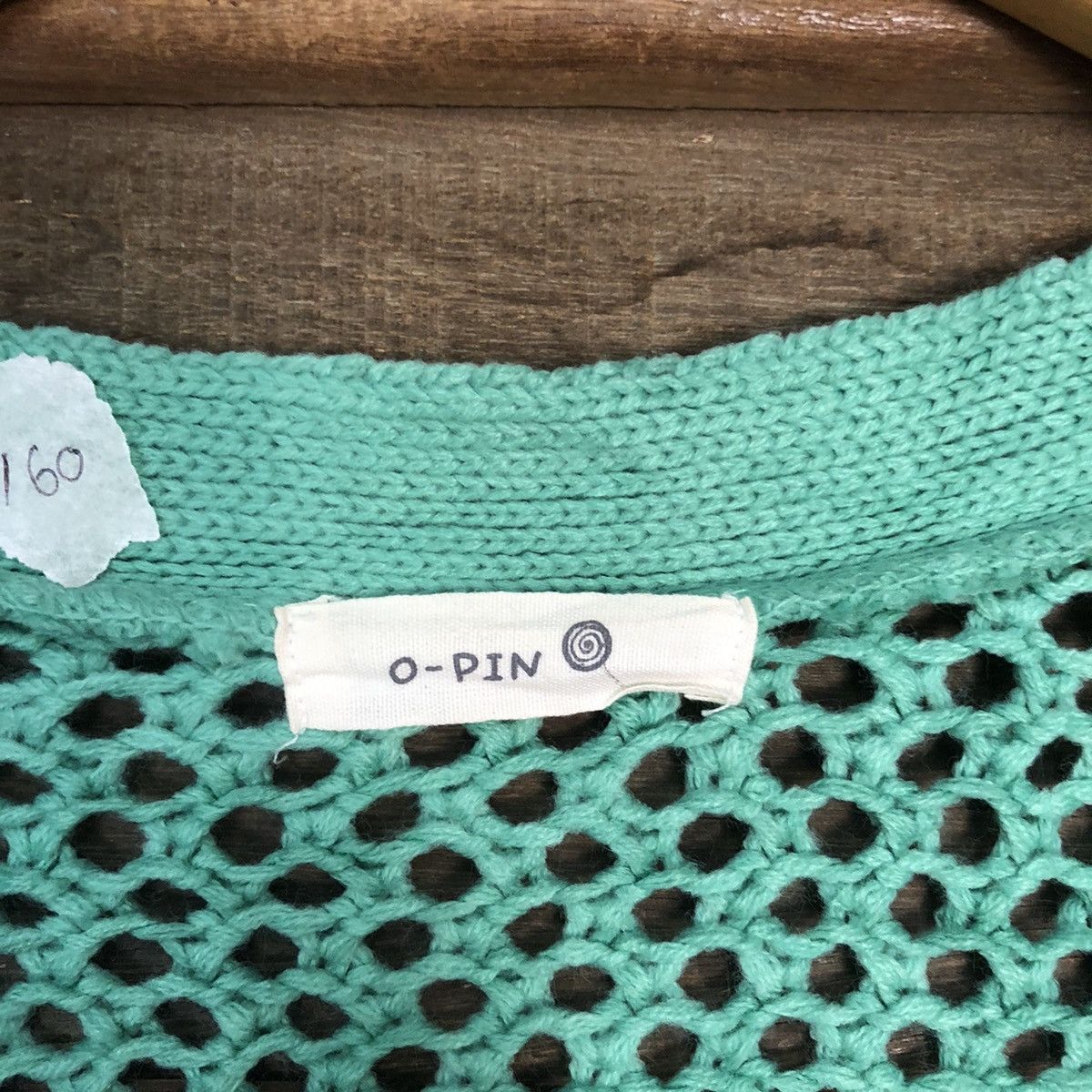 Homespun Knitwear O-Pin Mesh Net Crochet Green Cardigan Knitwear #7160 Size M / US 6-8 / IT 42-44 - 11 Thumbnail