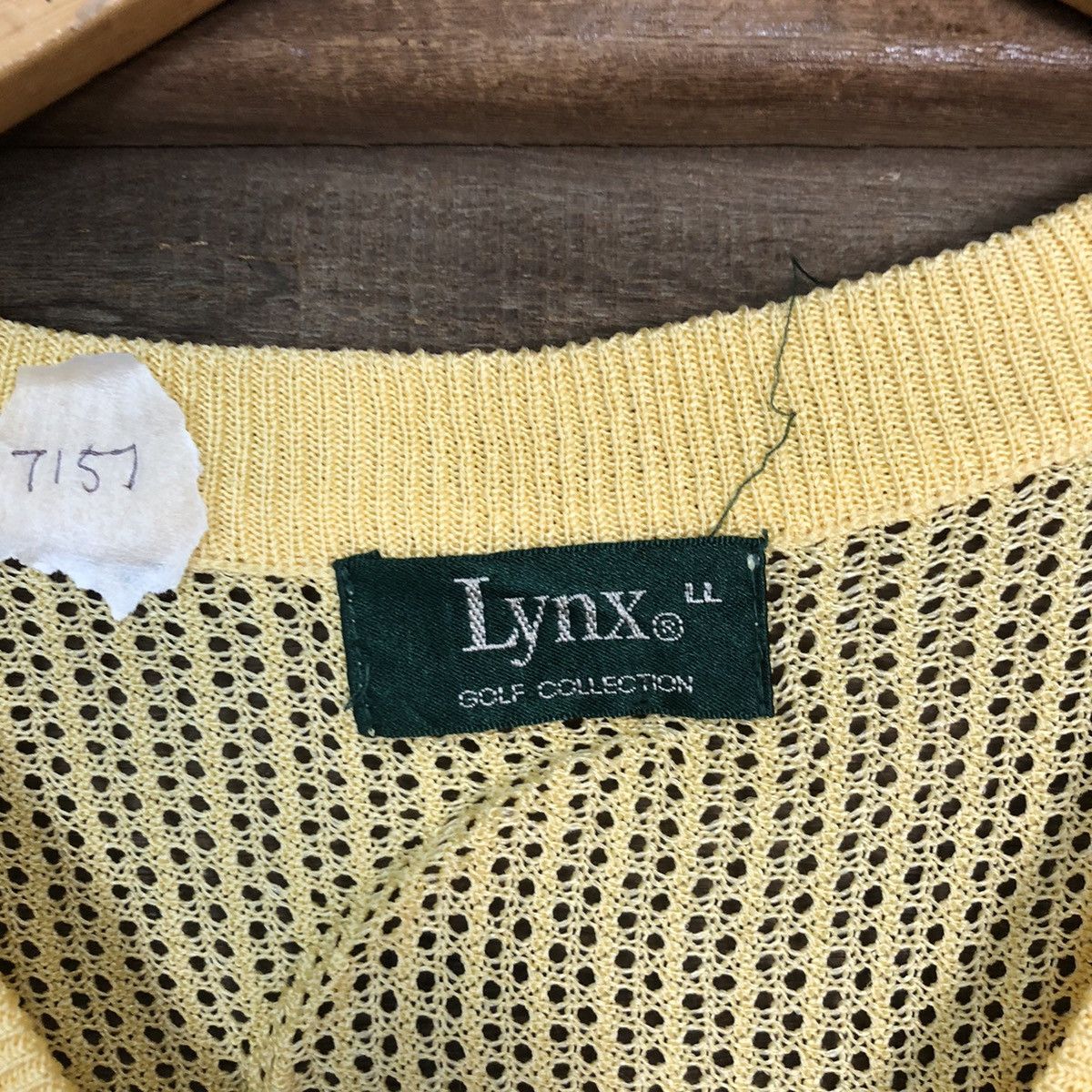 Japanese Brand Lynx Mesh Net Crocher Yellow Cardigan Knitwear #7157 Size US M / EU 48-50 / 2 - 7 Thumbnail
