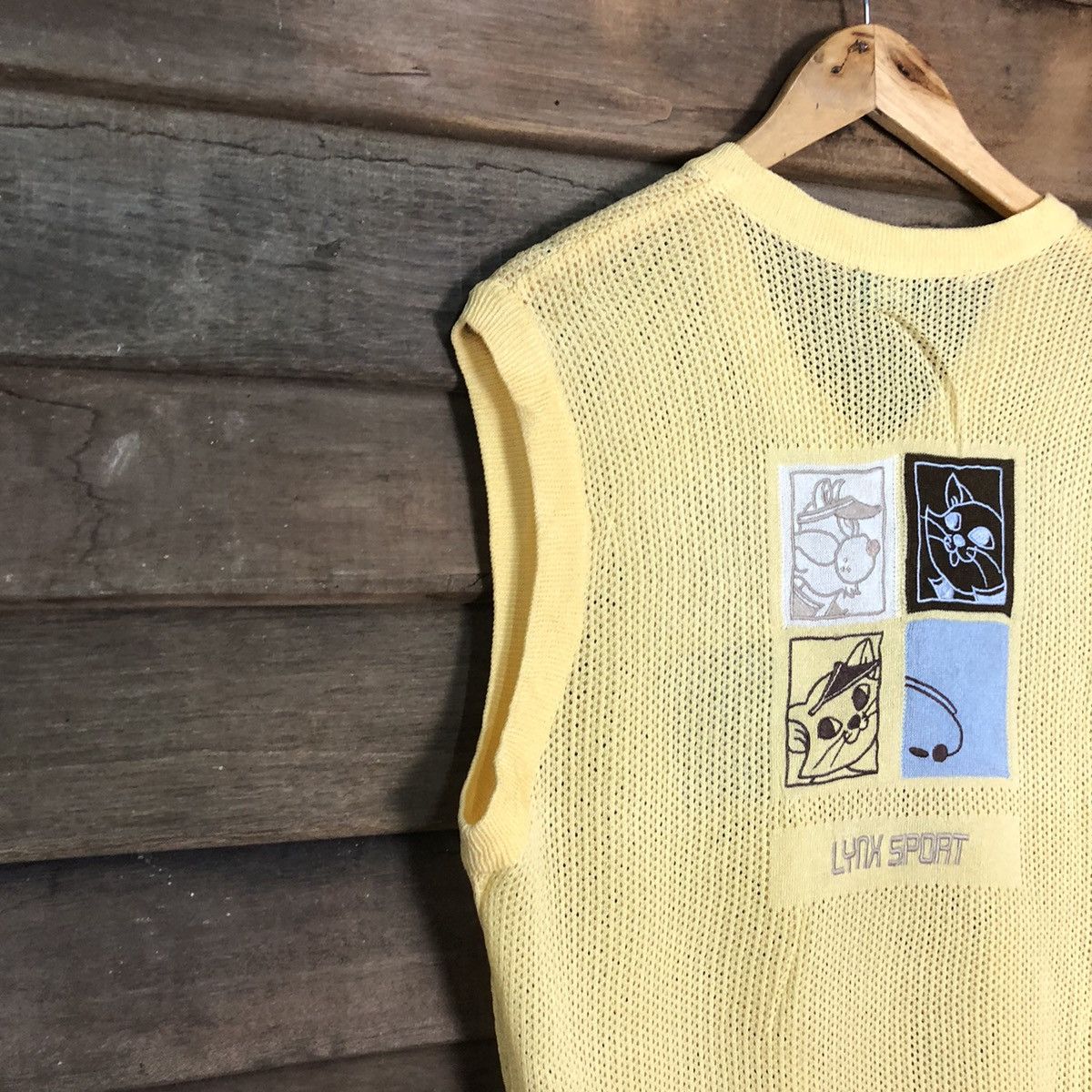 Japanese Brand Lynx Mesh Net Crocher Yellow Cardigan Knitwear #7157 Size US M / EU 48-50 / 2 - 12 Thumbnail