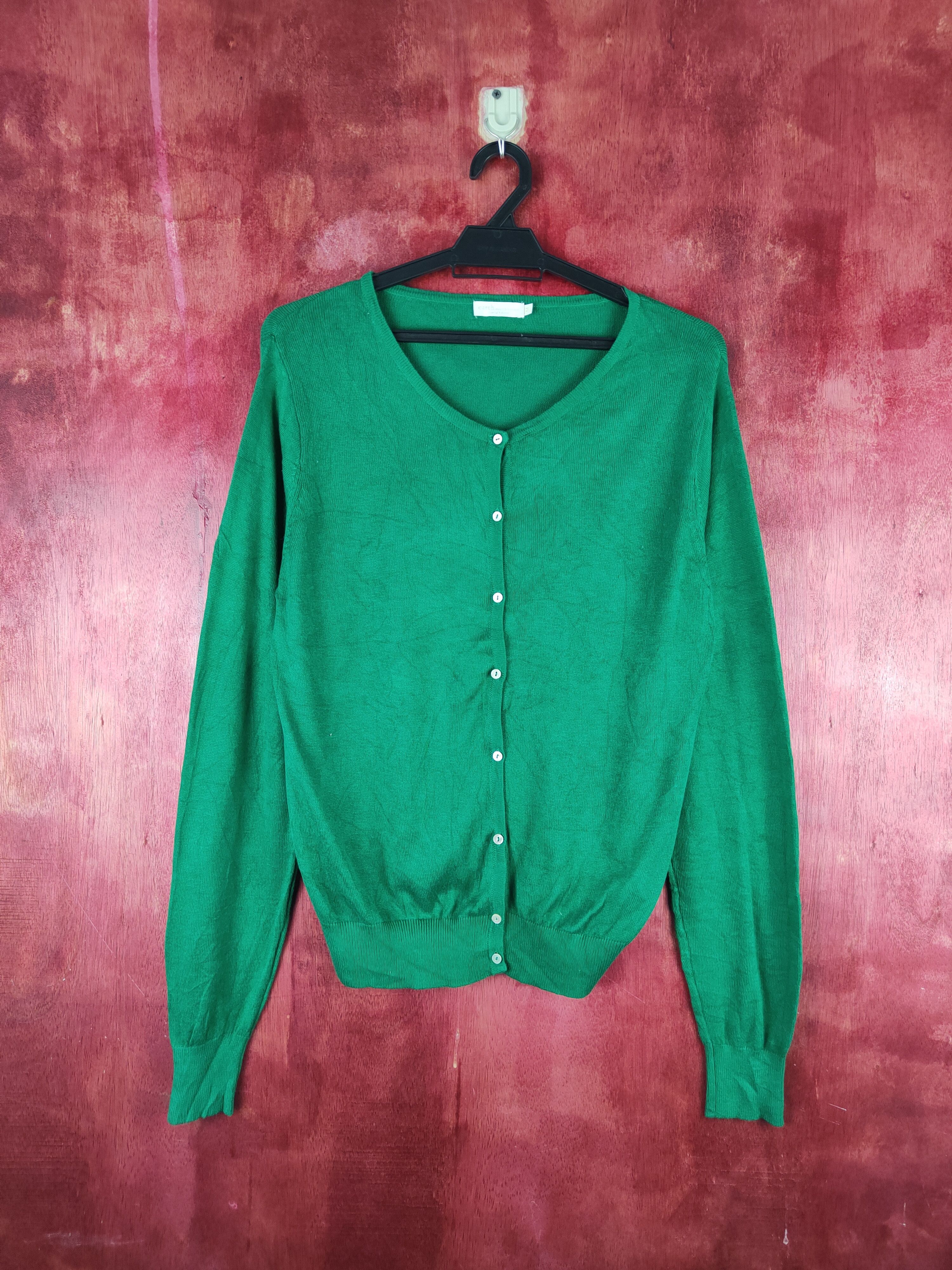 Japanese Brand Earth Music & Ecology Green Cardigan #S911 Size M / US 6-8 / IT 42-44 - 1 Thumbnail
