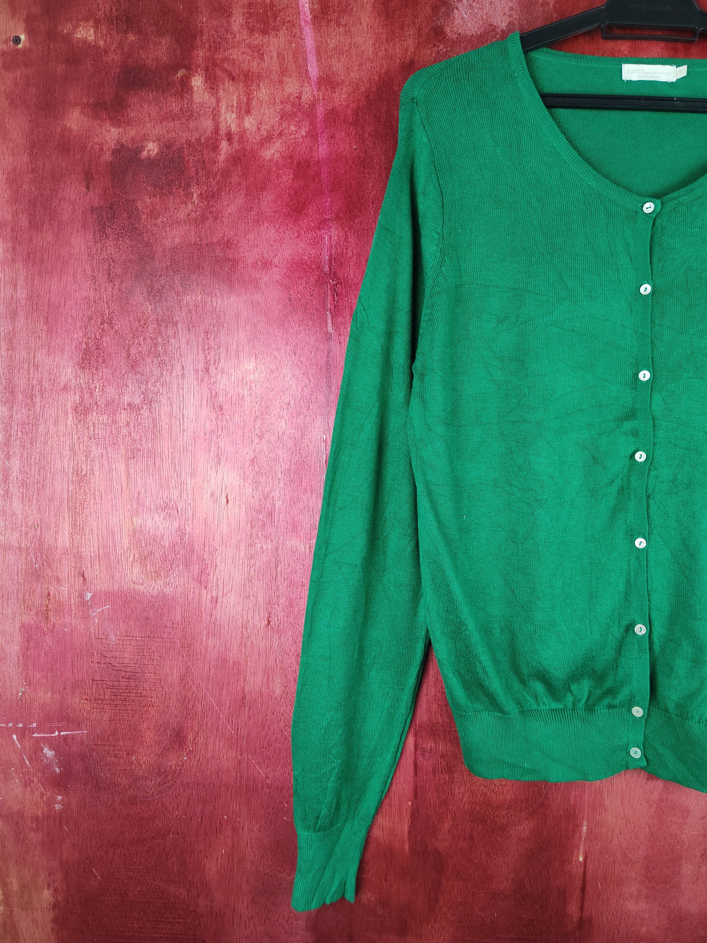 Japanese Brand Earth Music & Ecology Green Cardigan #S911 Size M / US 6-8 / IT 42-44 - 3 Thumbnail