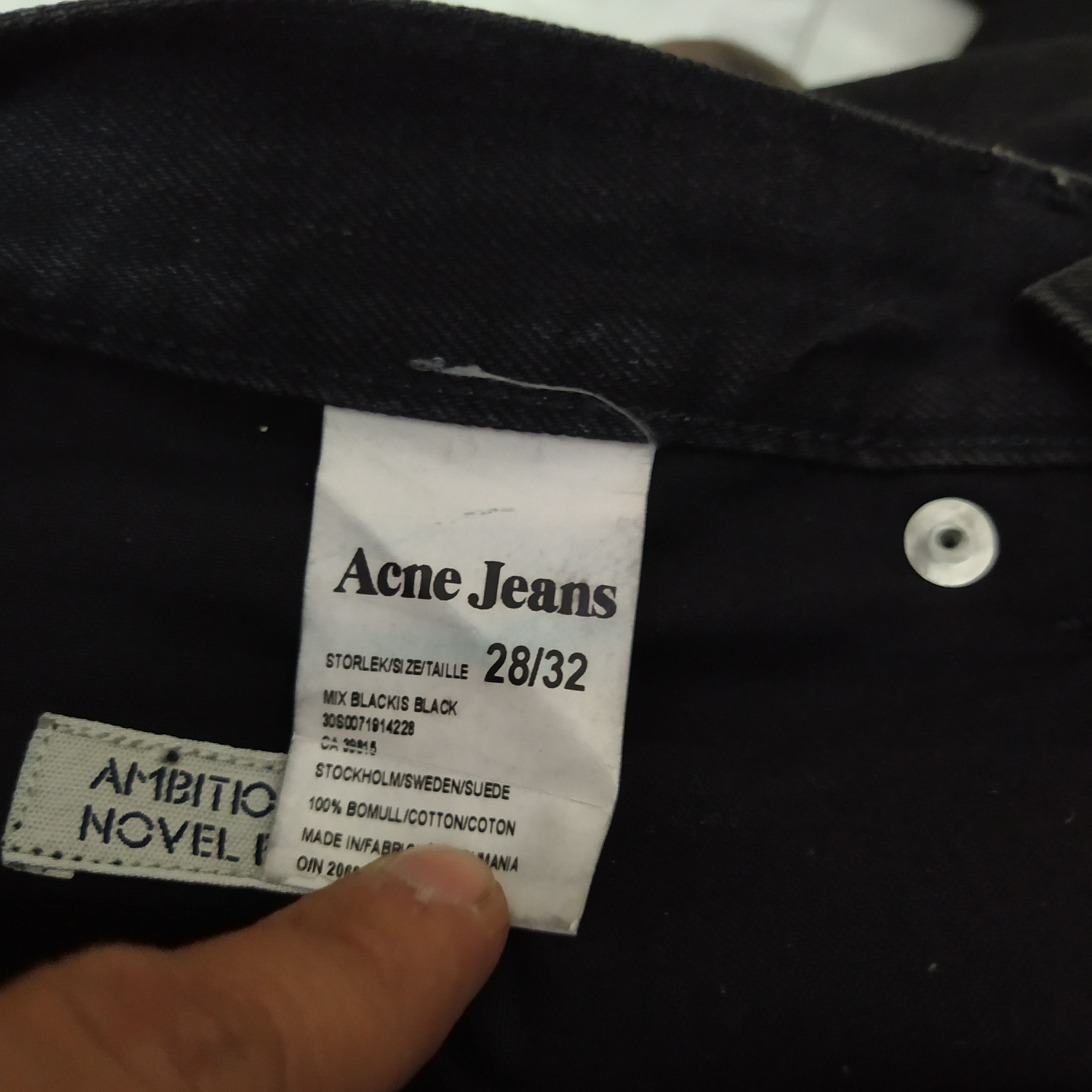 Acne Studios ACNE JEANS SUPER BLACK DENIM (D120) Size US 30 / EU 46 - 7 Thumbnail