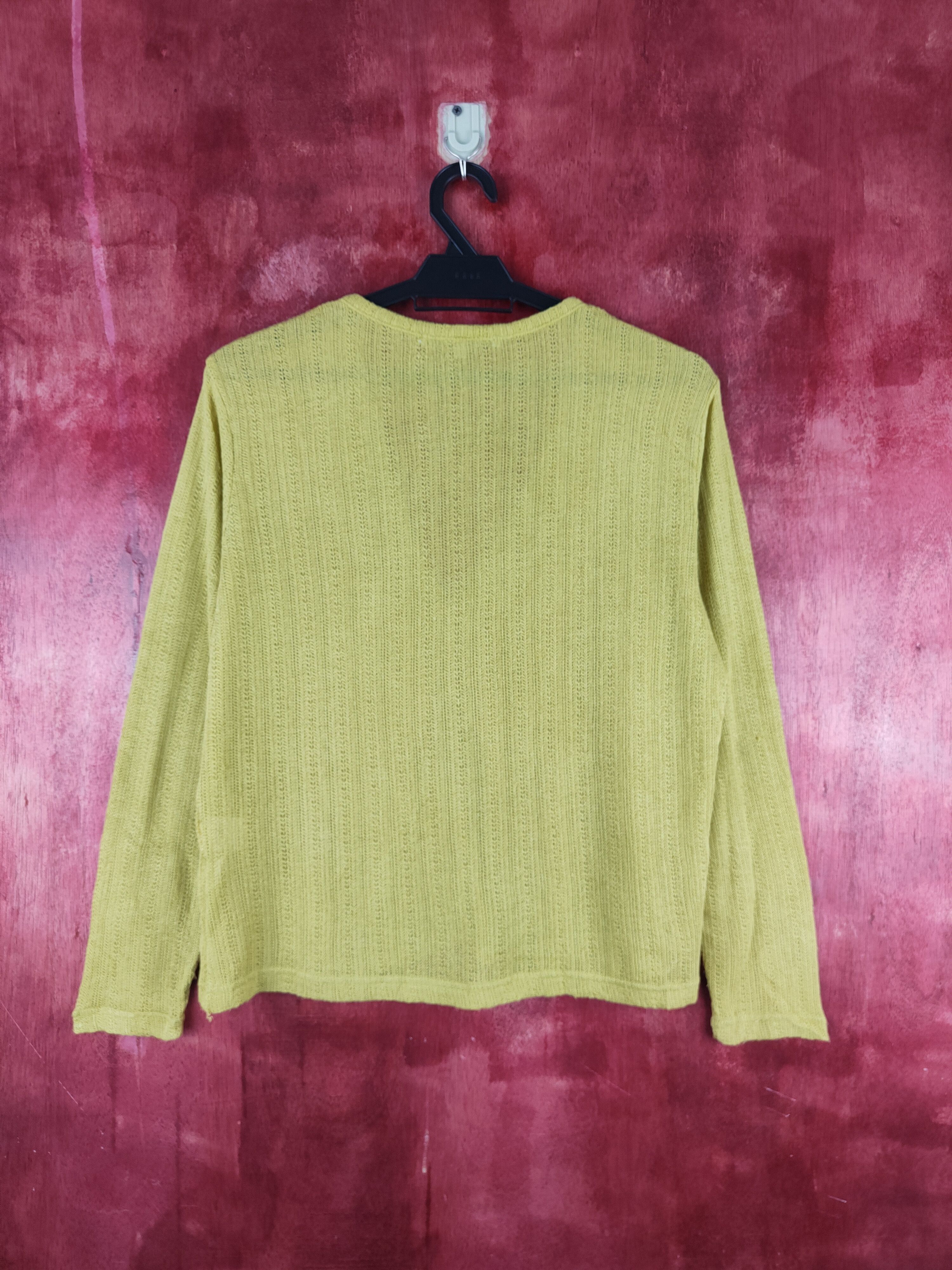 Japanese Brand Amical Mustard Crochet Meshnet Knitwear Cardigan #S910 Size L / US 10 / IT 46 - 7 Thumbnail