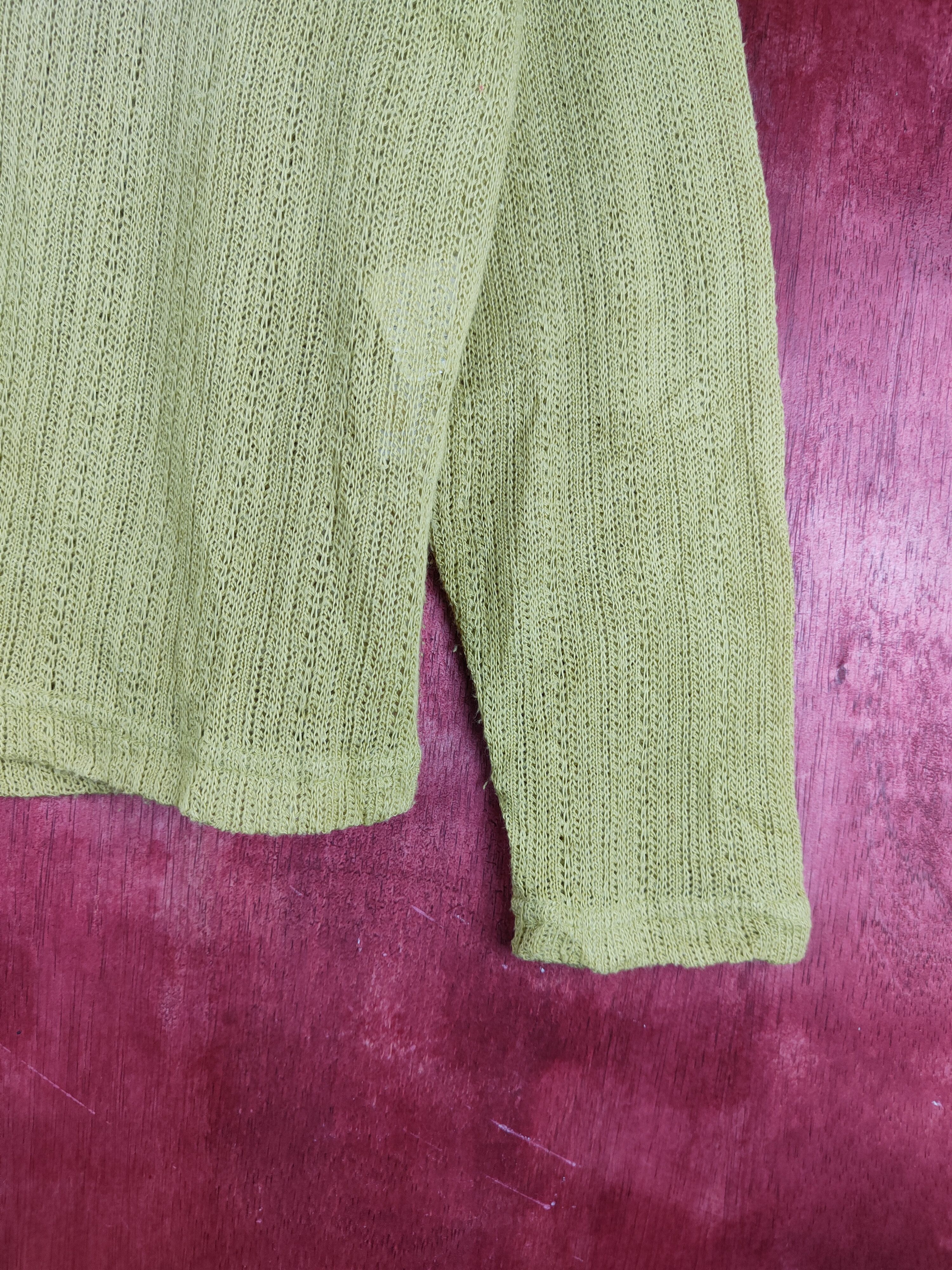 Japanese Brand Amical Mustard Crochet Meshnet Knitwear Cardigan #S910 Size L / US 10 / IT 46 - 6 Thumbnail