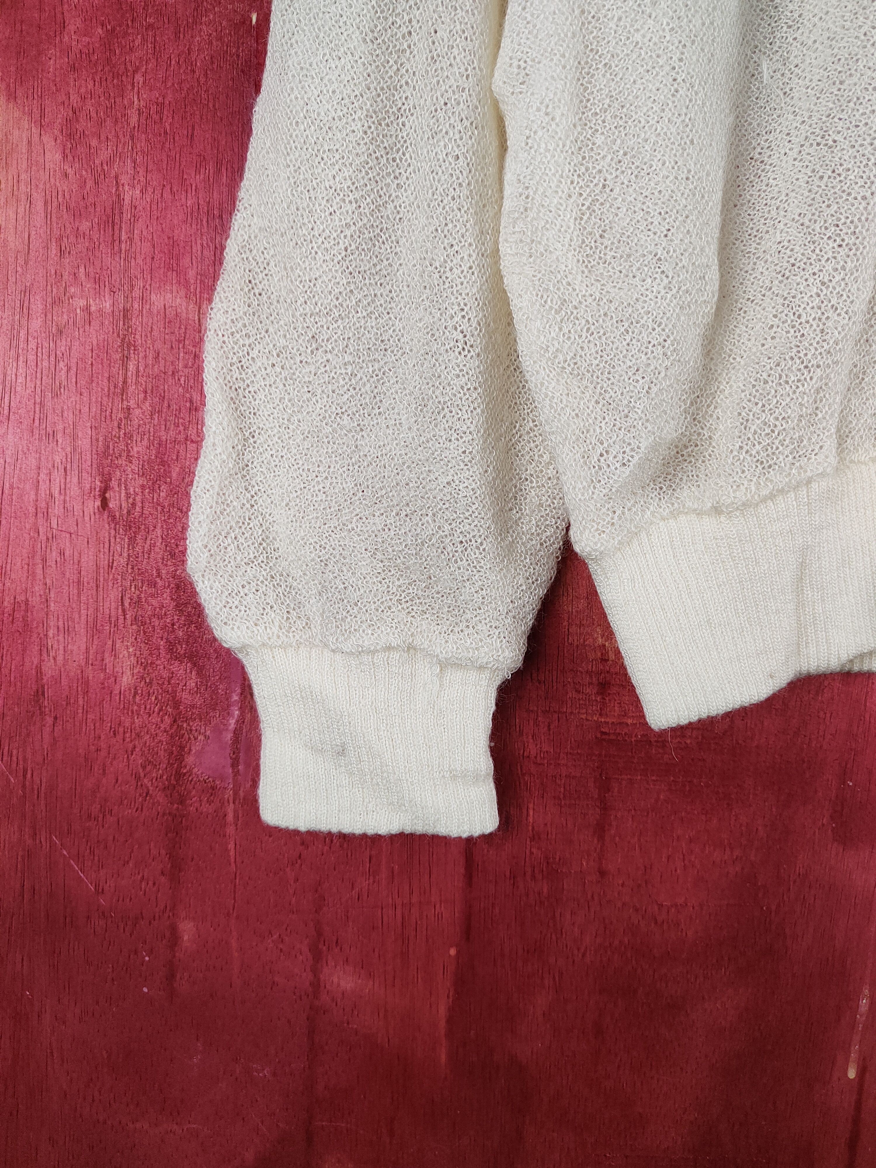 Japanese Brand Japanese Brand Ivory Crochet Meshnet Cardigan #S891 Size M / US 6-8 / IT 42-44 - 4 Thumbnail