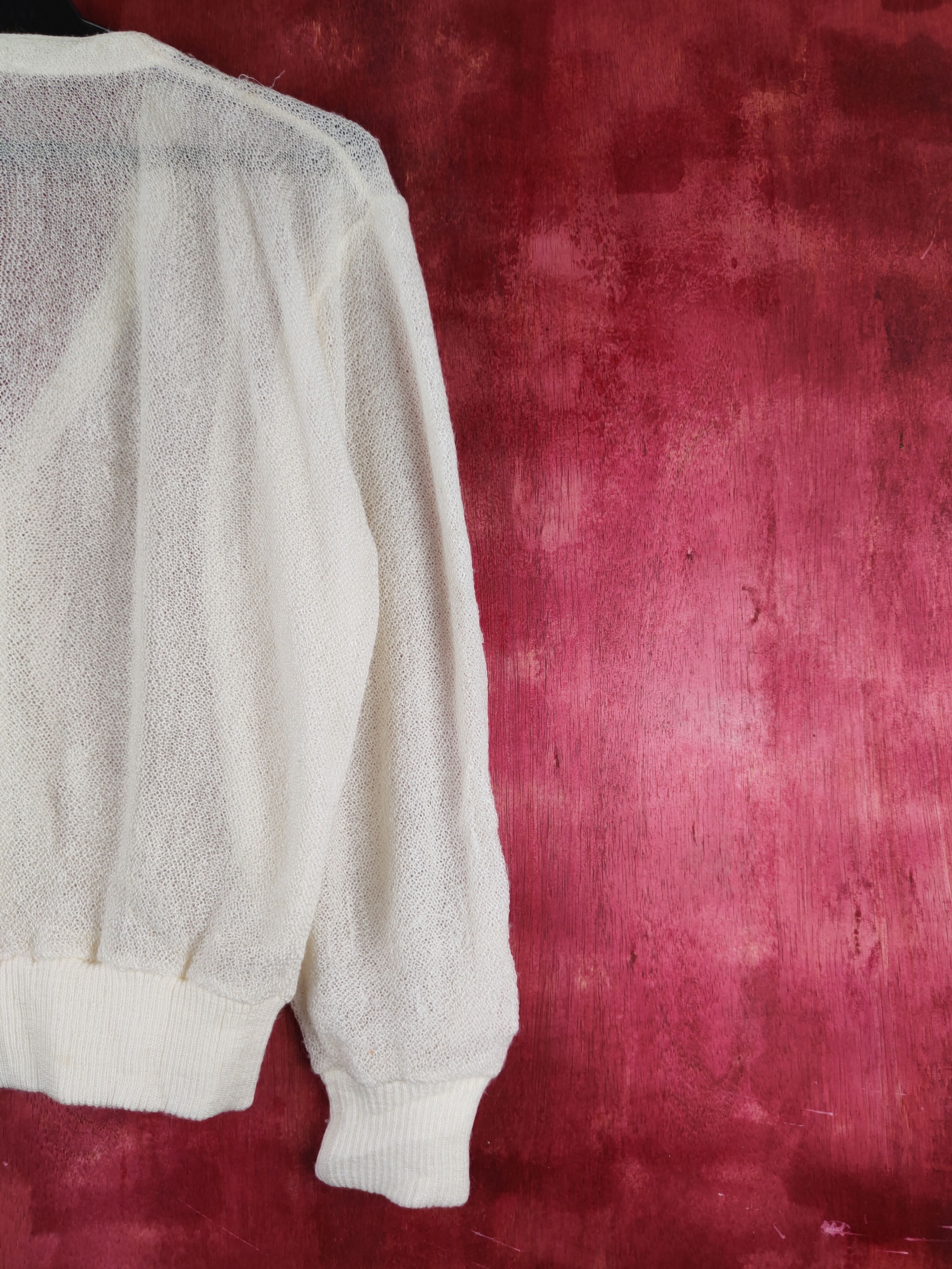 Japanese Brand Japanese Brand Ivory Crochet Meshnet Cardigan #S891 Size M / US 6-8 / IT 42-44 - 9 Thumbnail