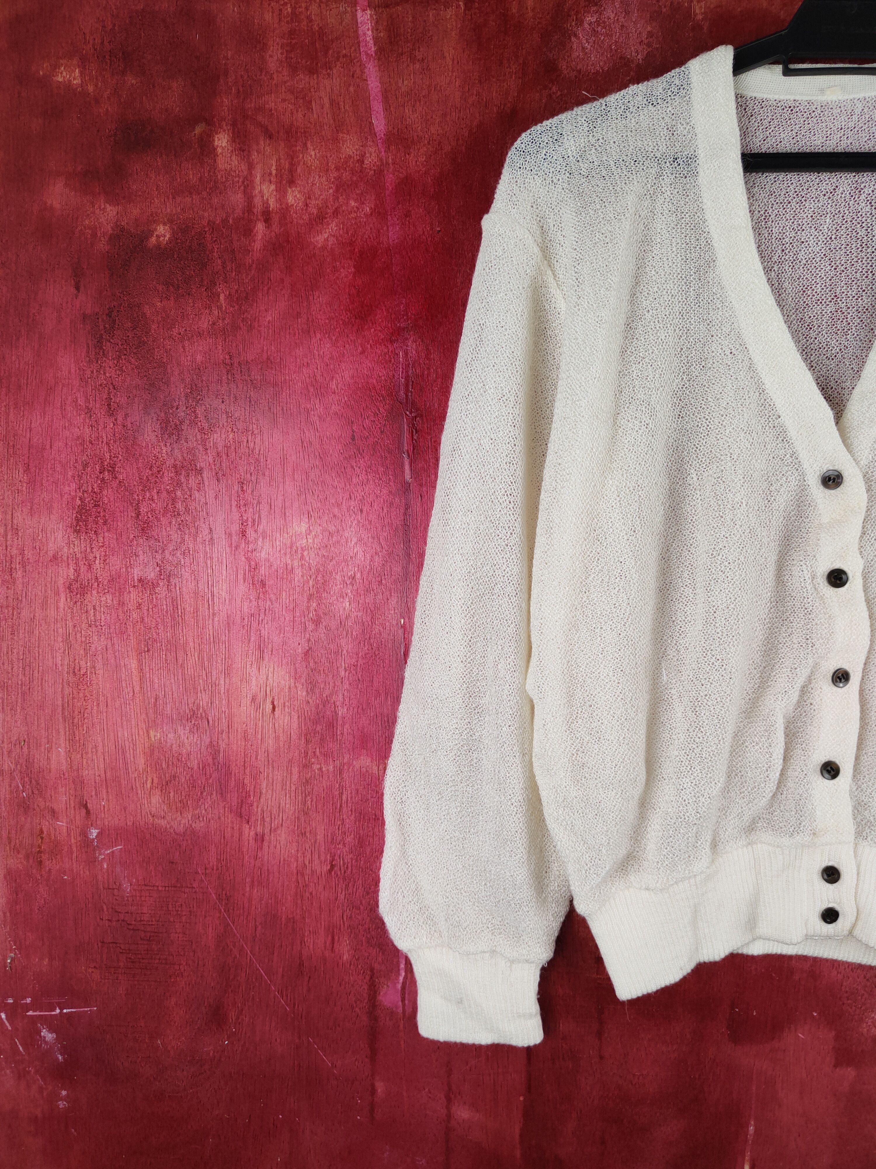 Japanese Brand Japanese Brand Ivory Crochet Meshnet Cardigan #S891 Size M / US 6-8 / IT 42-44 - 3 Thumbnail