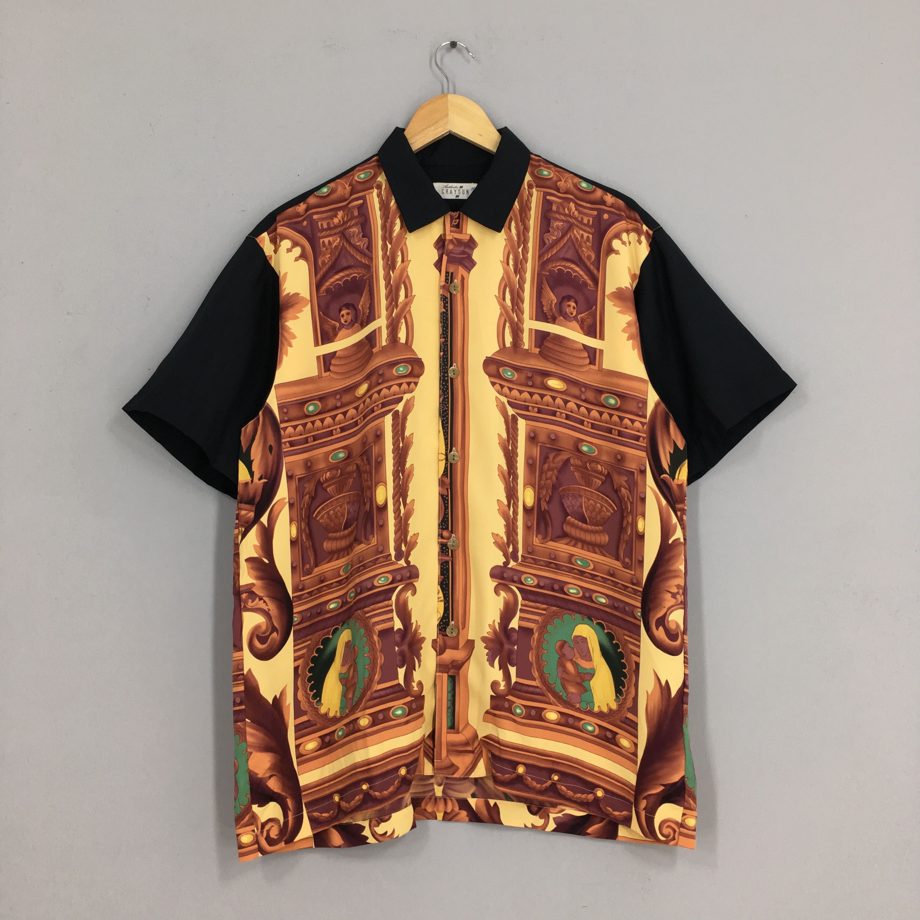 image of Art Vintage Baroque Shirt Small Designer Novelty Baroque, Men's
