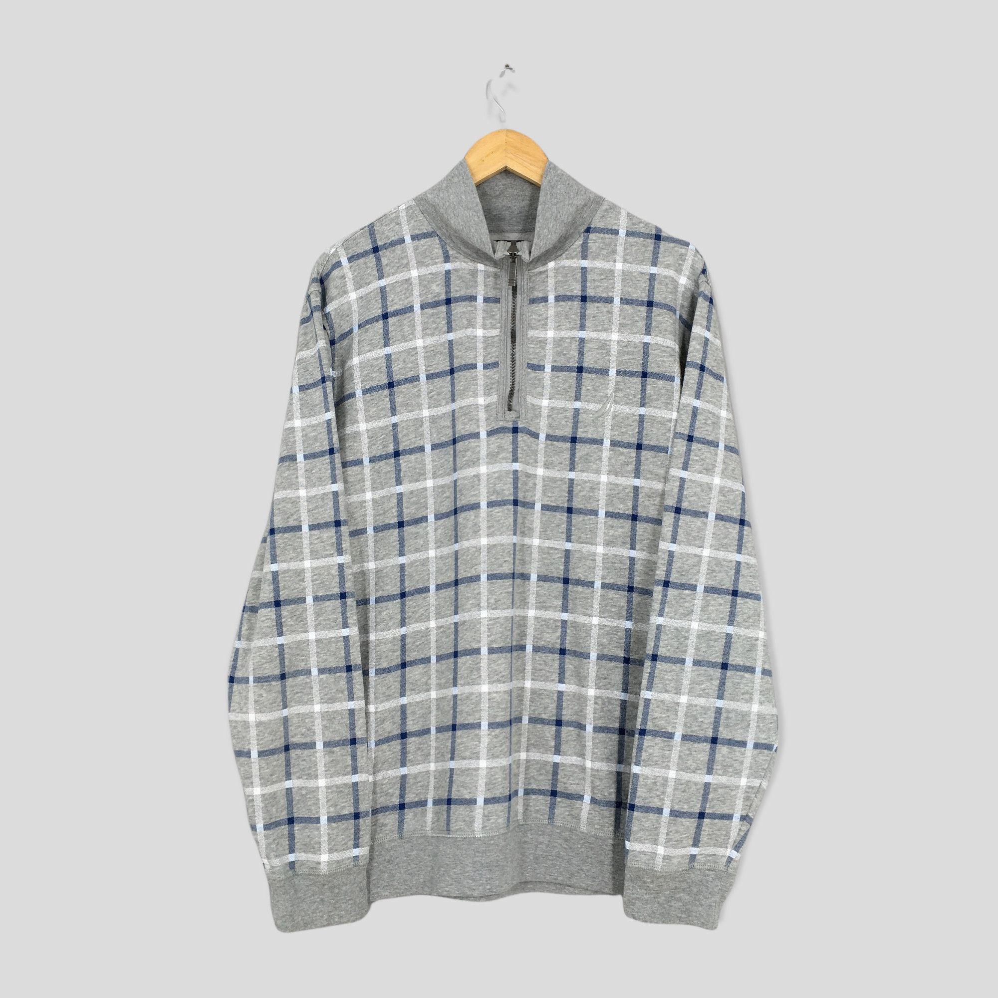 Nautica Vintage 90s Nautica Checkered Sweatshirt XLarge Size US XL / EU 56 / 4 - 1 Thumbnail