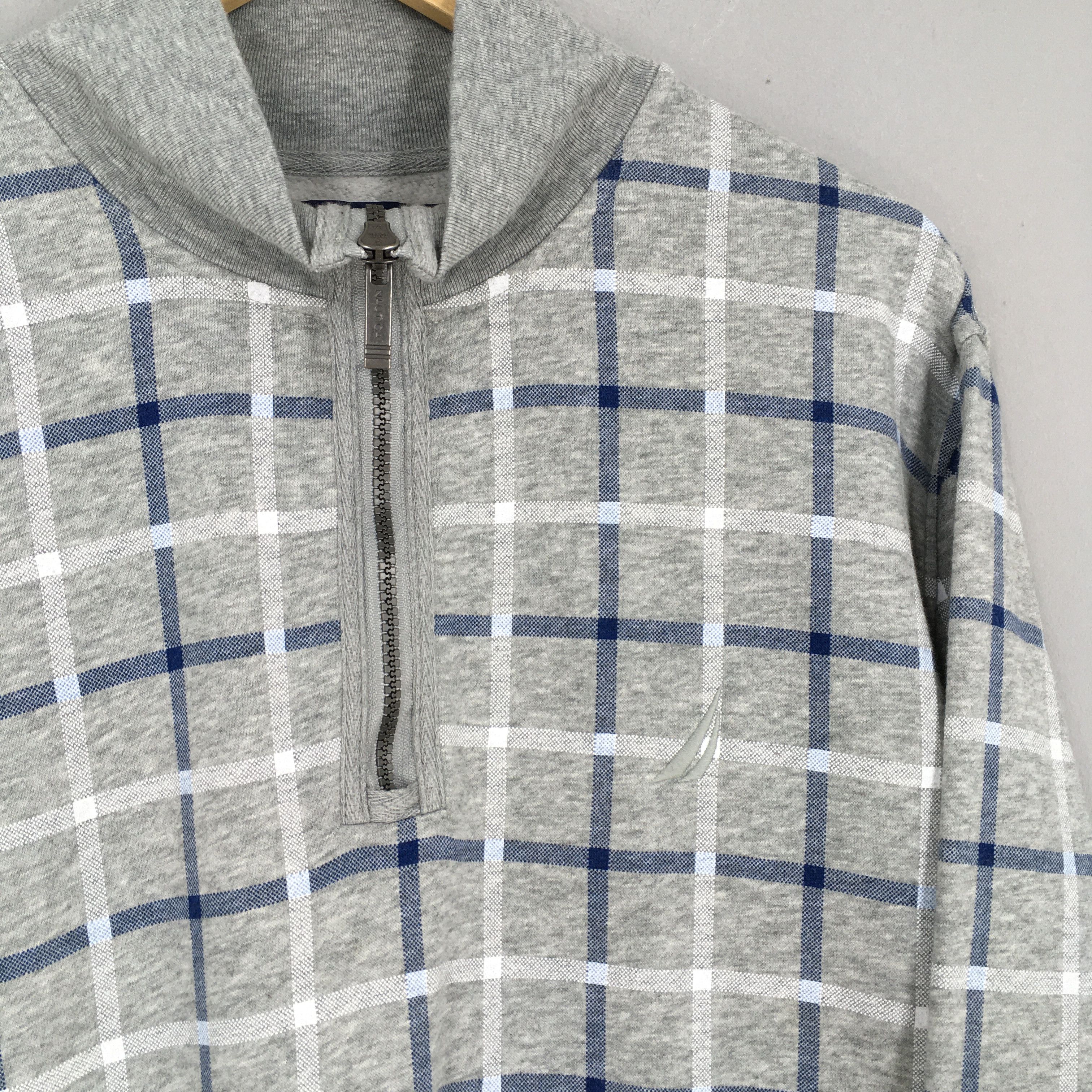 Nautica Vintage 90s Nautica Checkered Sweatshirt XLarge Size US XL / EU 56 / 4 - 4 Thumbnail