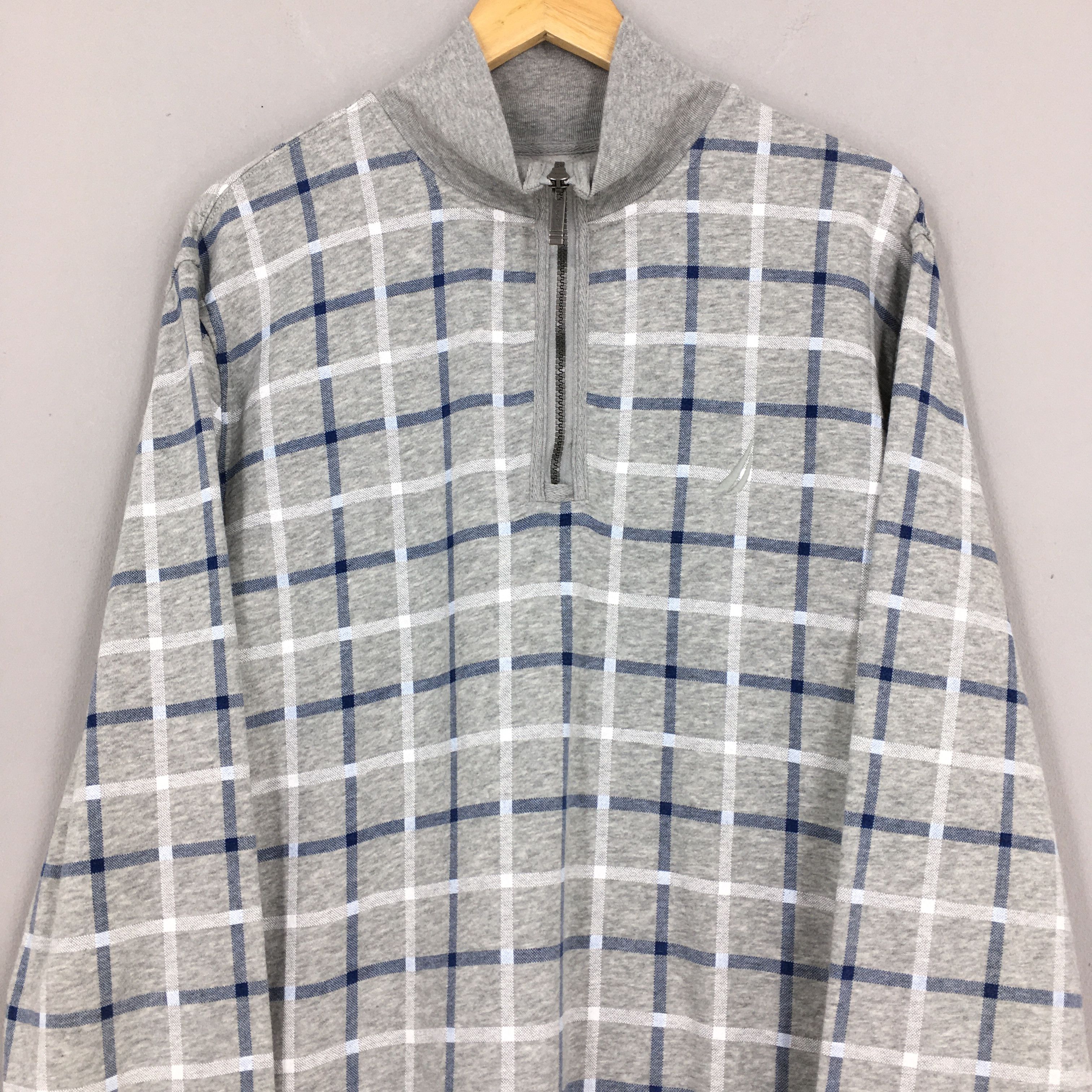 Nautica Vintage 90s Nautica Checkered Sweatshirt XLarge Size US XL / EU 56 / 4 - 2 Thumbnail