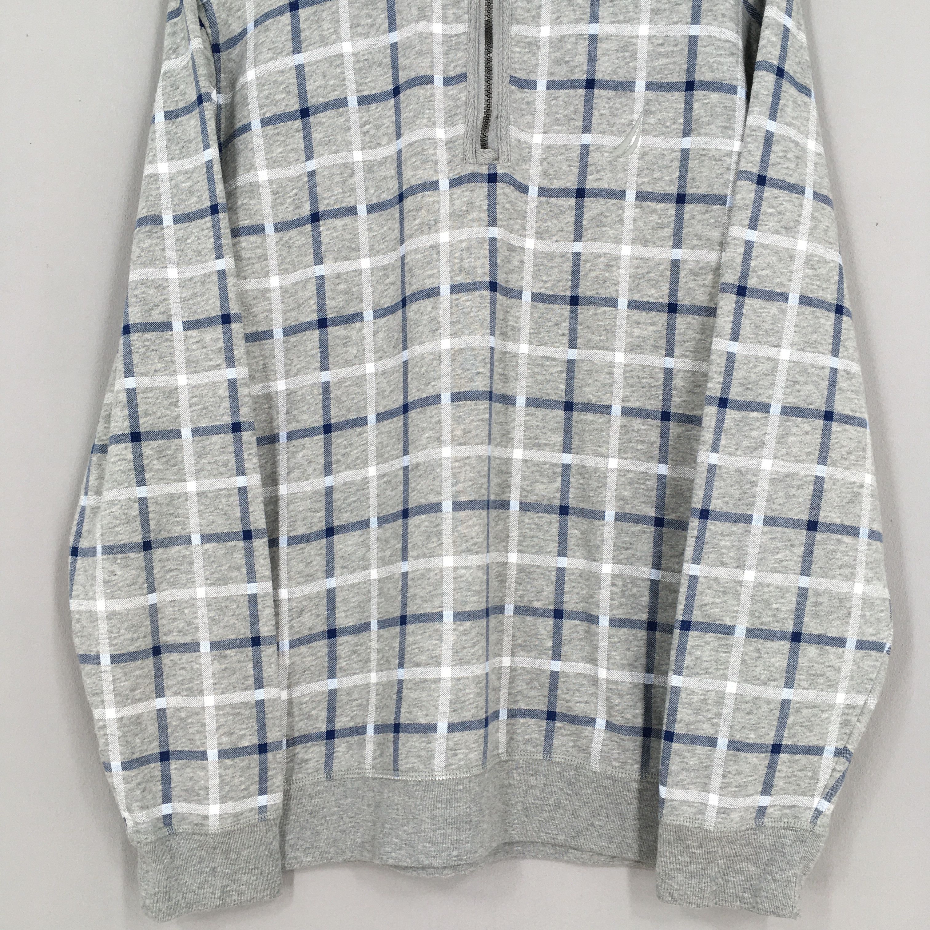 Nautica Vintage 90s Nautica Checkered Sweatshirt XLarge Size US XL / EU 56 / 4 - 3 Thumbnail