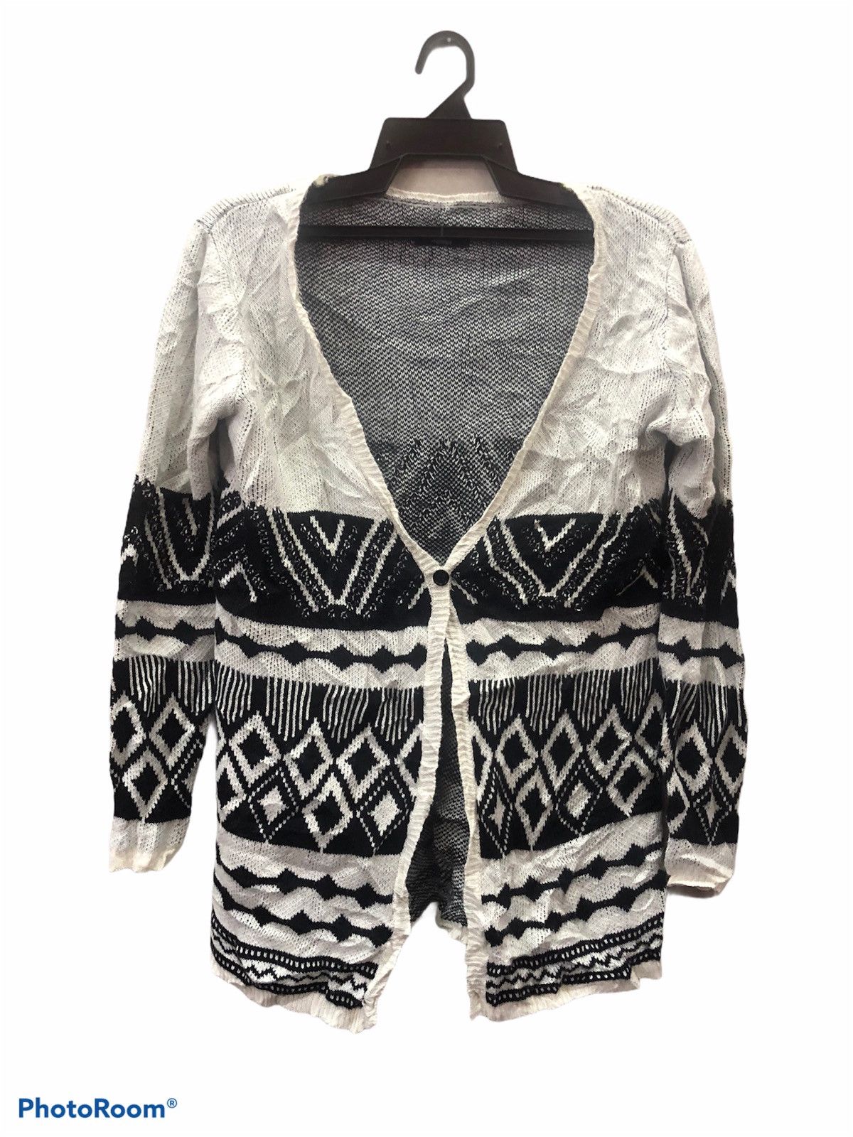 Japanese Brand Patterned RyuRyu knitwear cardigan one button Size US M / EU 48-50 / 2 - 1 Thumbnail