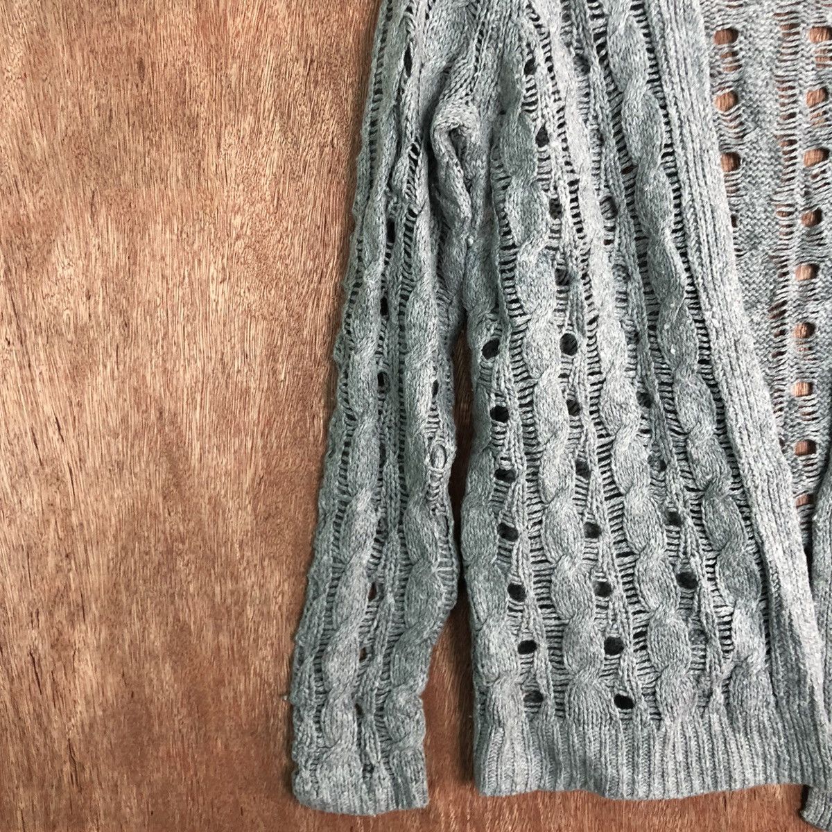 Abercrombie & Fitch abercrombie & Firch Grey cardigan mesh net vintage #6081 Size L / US 10 / IT 46 - 7 Thumbnail