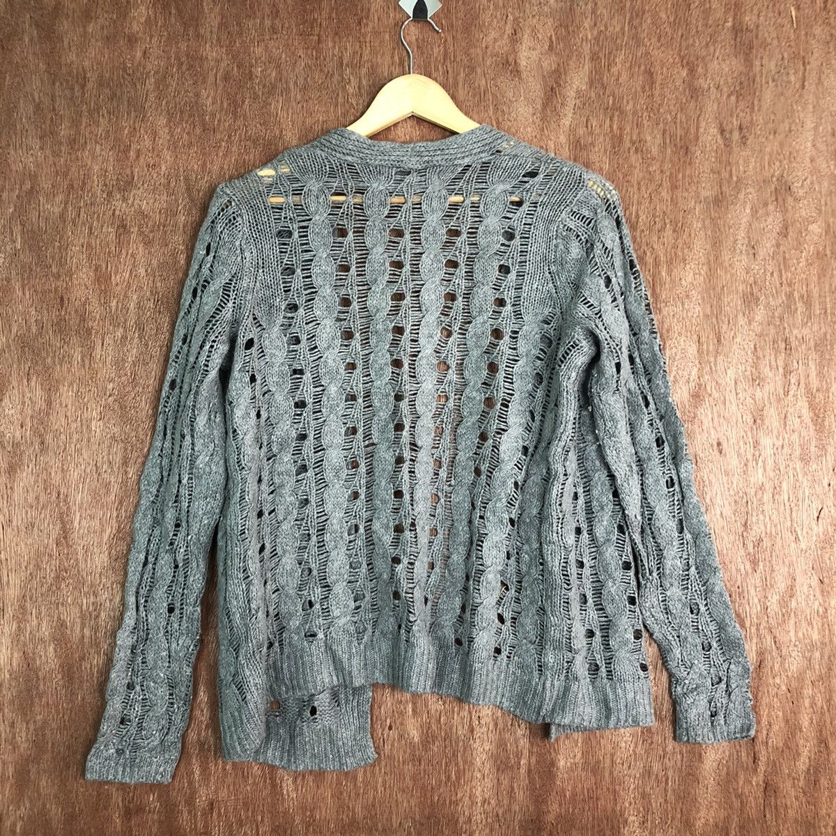 Abercrombie & Fitch abercrombie & Firch Grey cardigan mesh net vintage #6081 Size L / US 10 / IT 46 - 9 Thumbnail