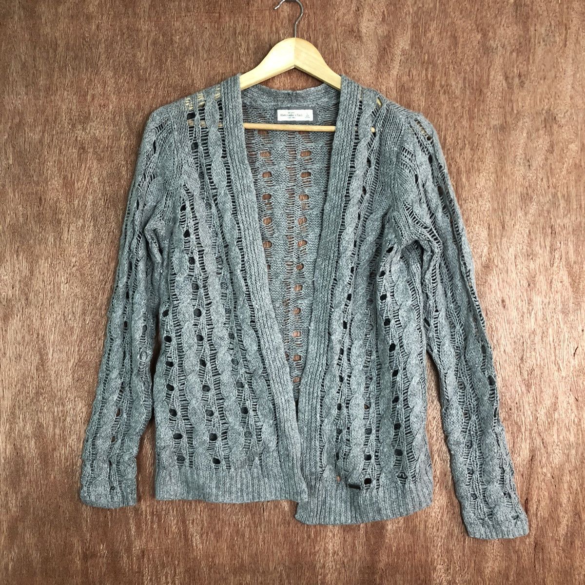Abercrombie & Fitch abercrombie & Firch Grey cardigan mesh net vintage #6081 Size L / US 10 / IT 46 - 1 Thumbnail