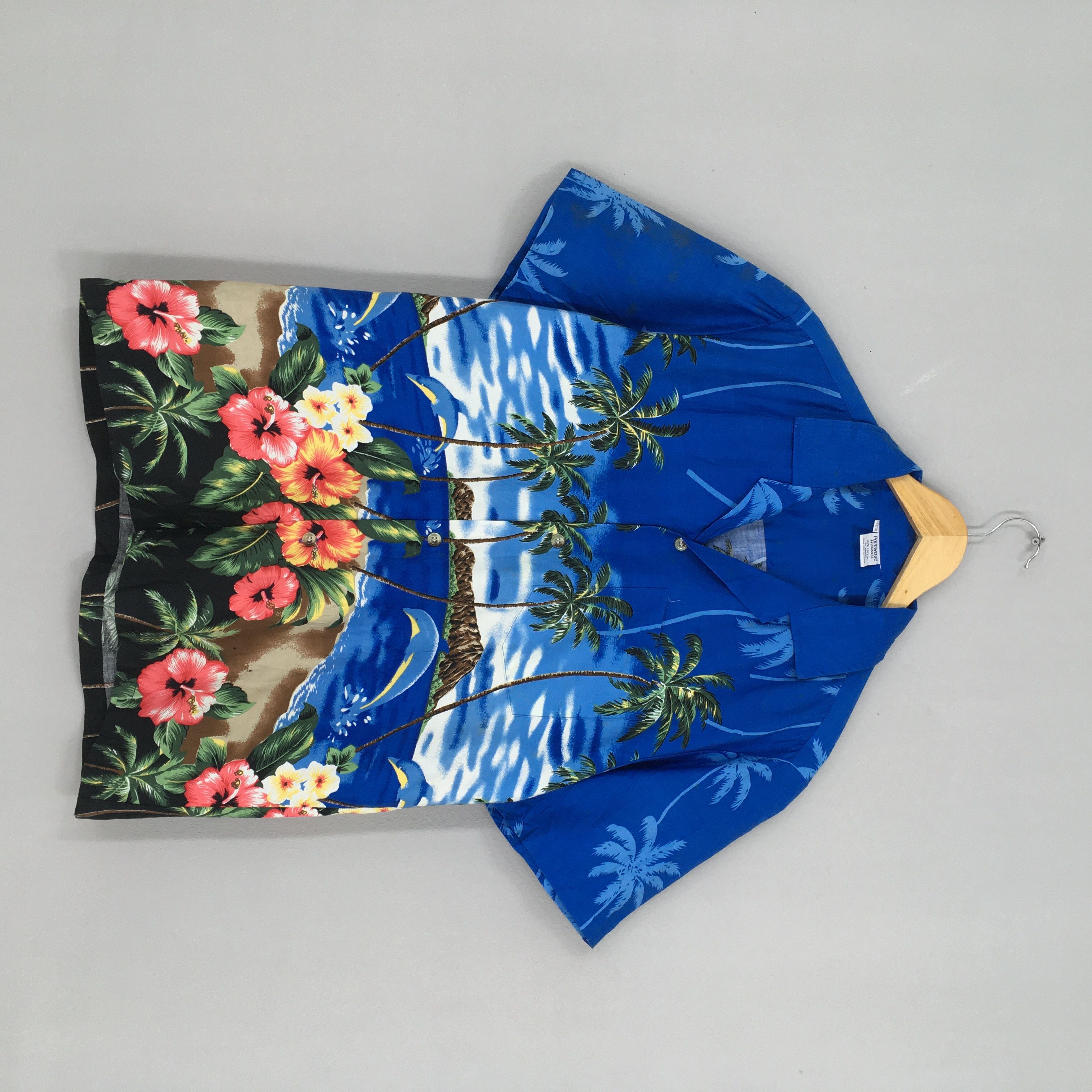 image of Aloha Wear x Hawaiian Shirt Vintage Hawaiian Beach View Aloha Shirts Small, Men's