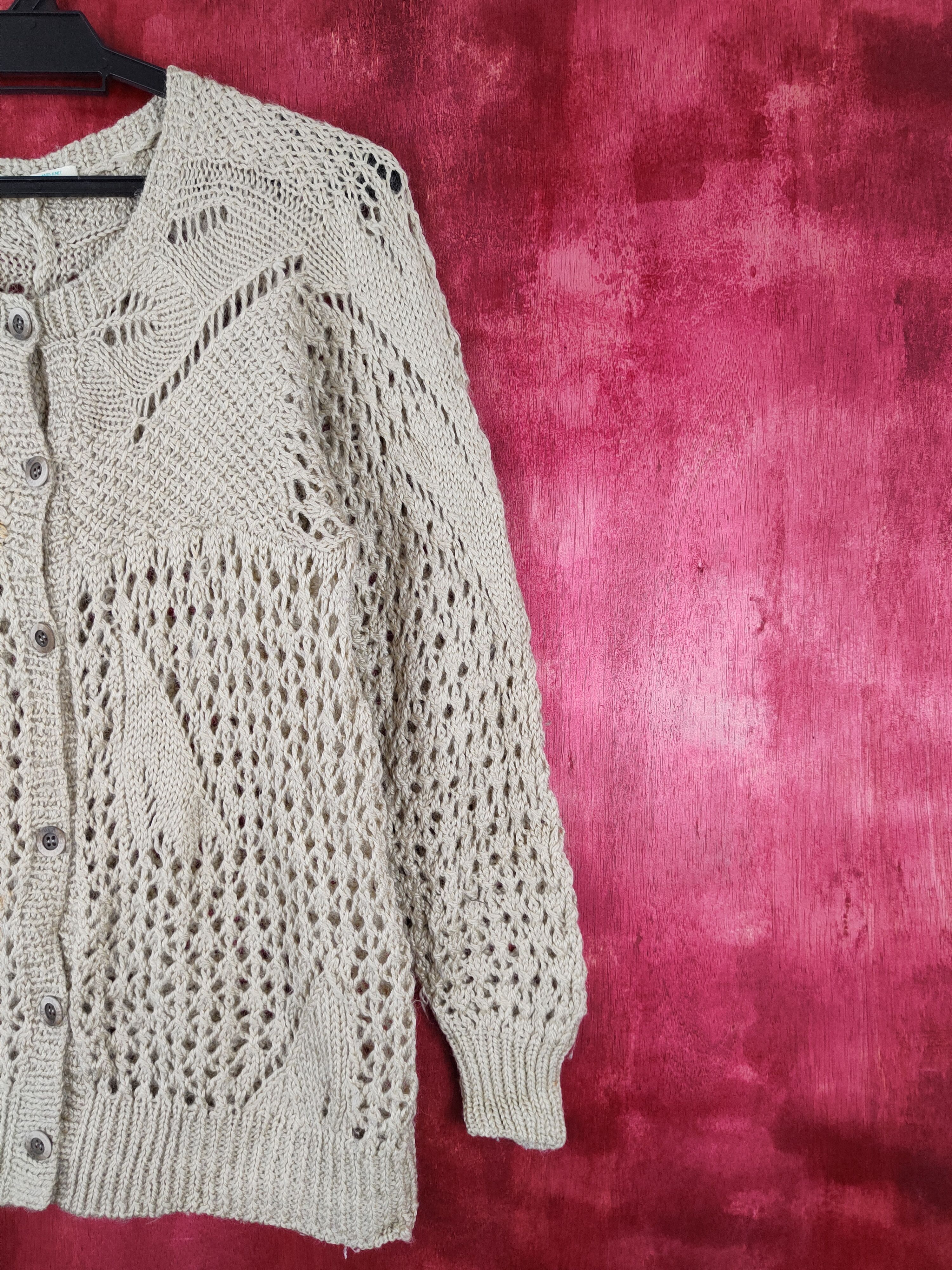 Japanese Brand Rei❤️n Light Hand crochet mesh fish net Knitwear #5922 Size M / US 6-8 / IT 42-44 - 5 Thumbnail