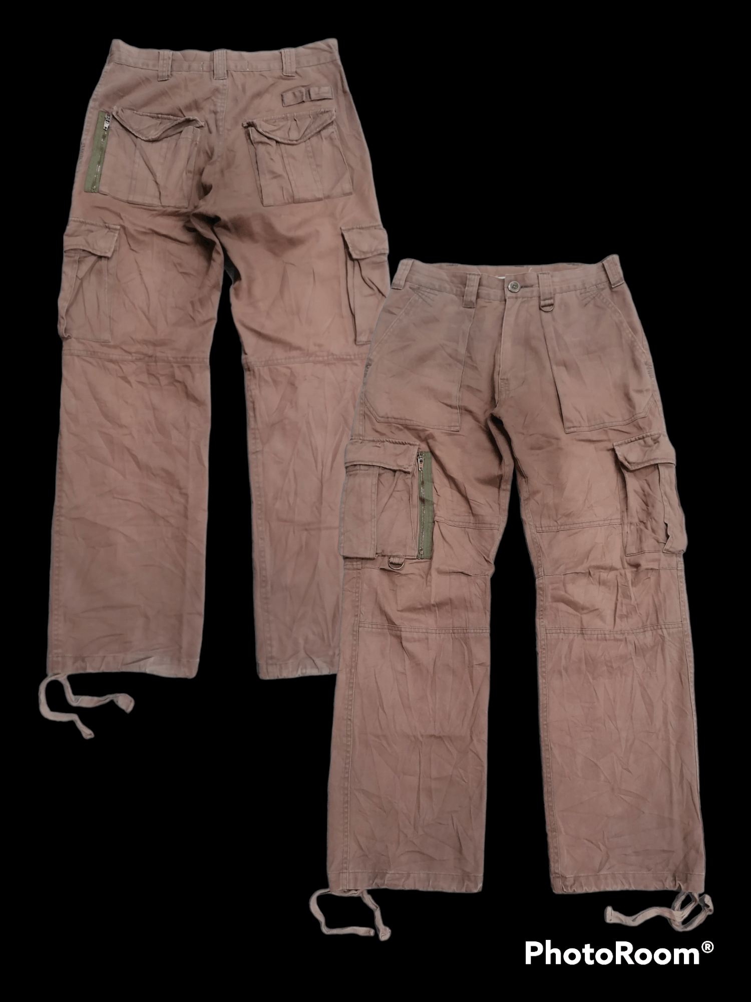 image of 20471120 x Avant Garde Sickkk003.army Faded Brown Tactical Parachute Pants, Men's (Size 29)