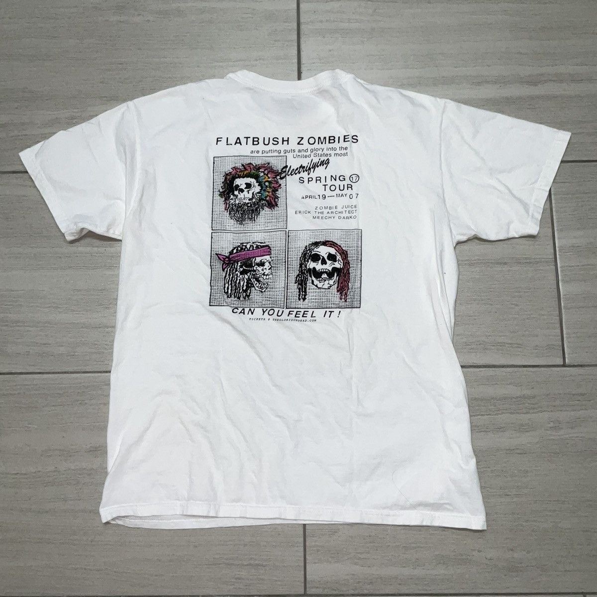 image of Flatbush Zombies Tour T in White, Men's (Size Medium)